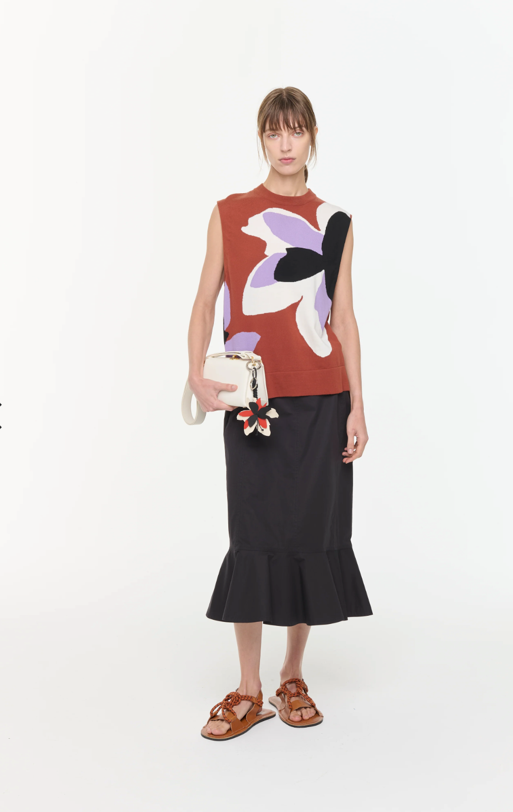 Plan C Floral Knit Vest