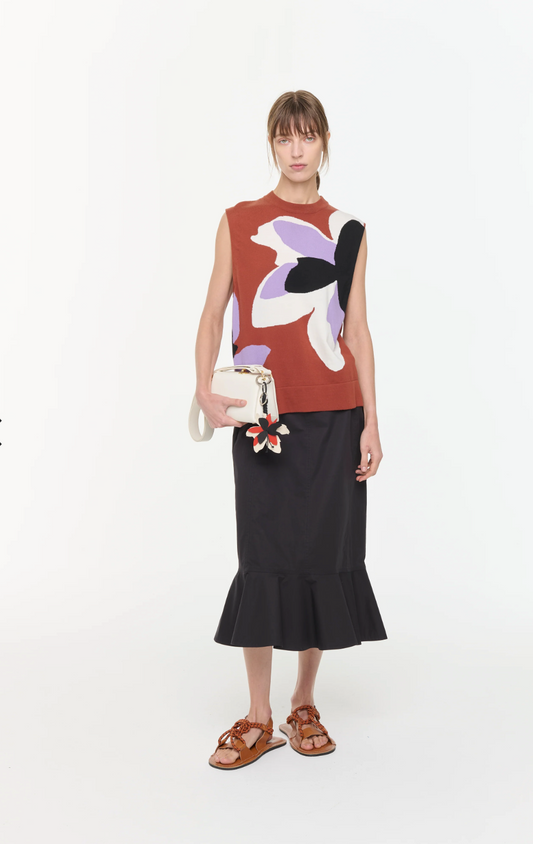 Plan C Floral Knit Vest