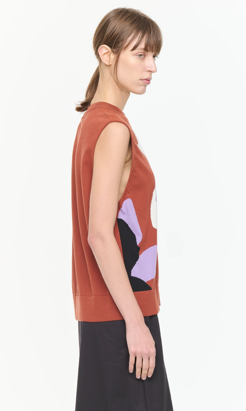 Plan C Floral Knit Vest