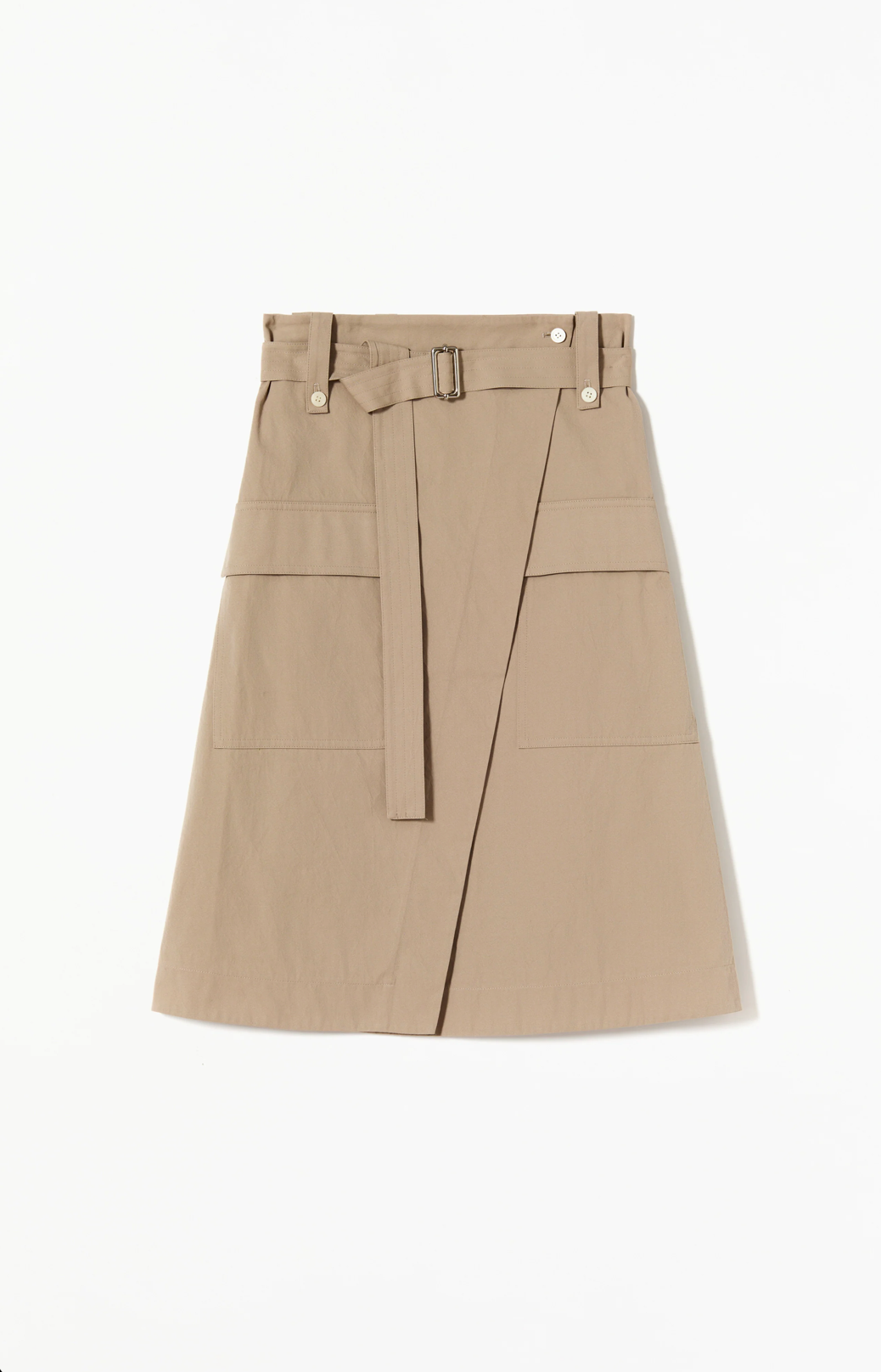 Plan C Beige Belted Skirt