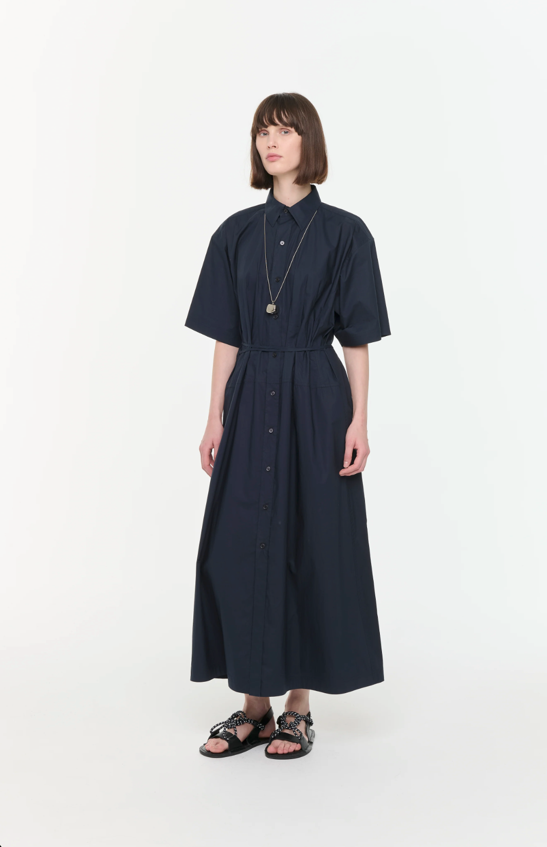 Plan C Long Navy Dress