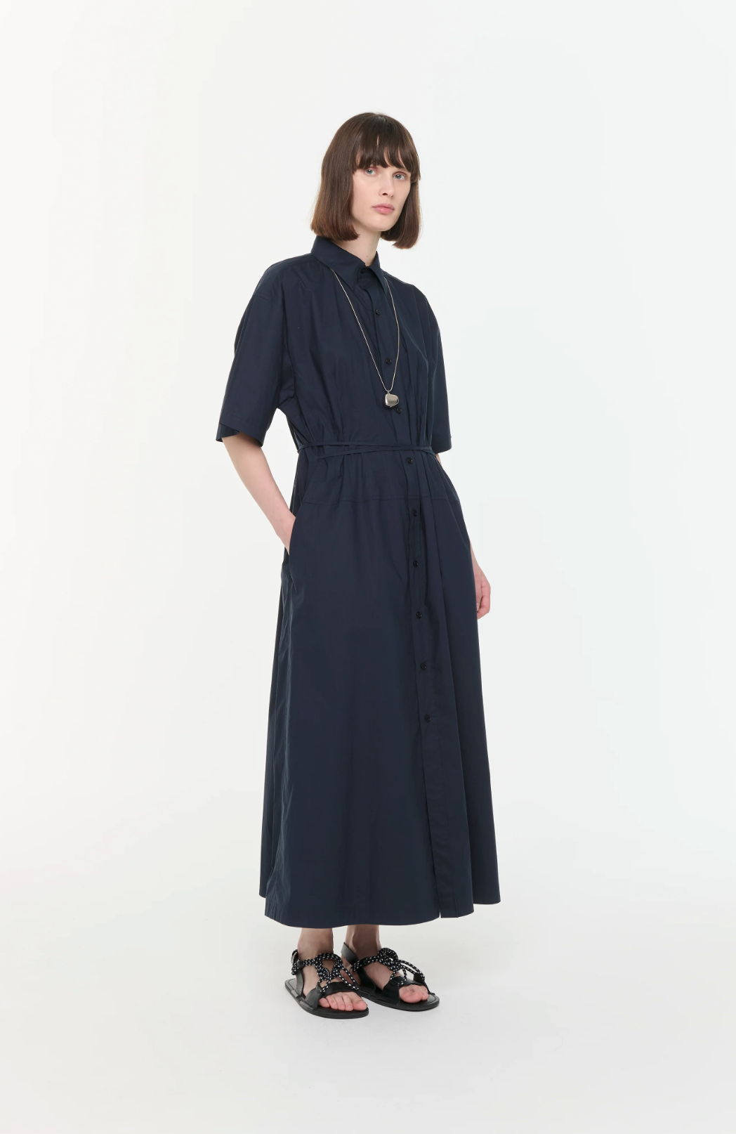 Plan C Long Navy Dress
