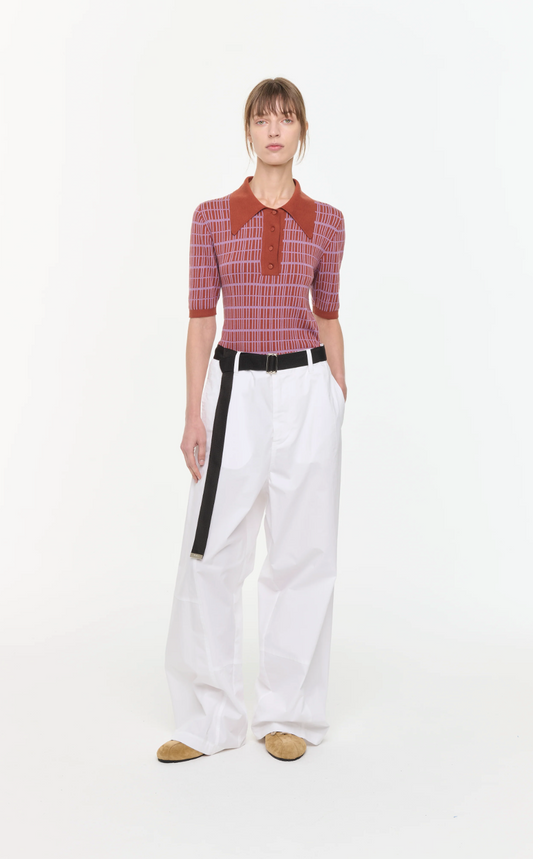 Plan C White Belted Trousers