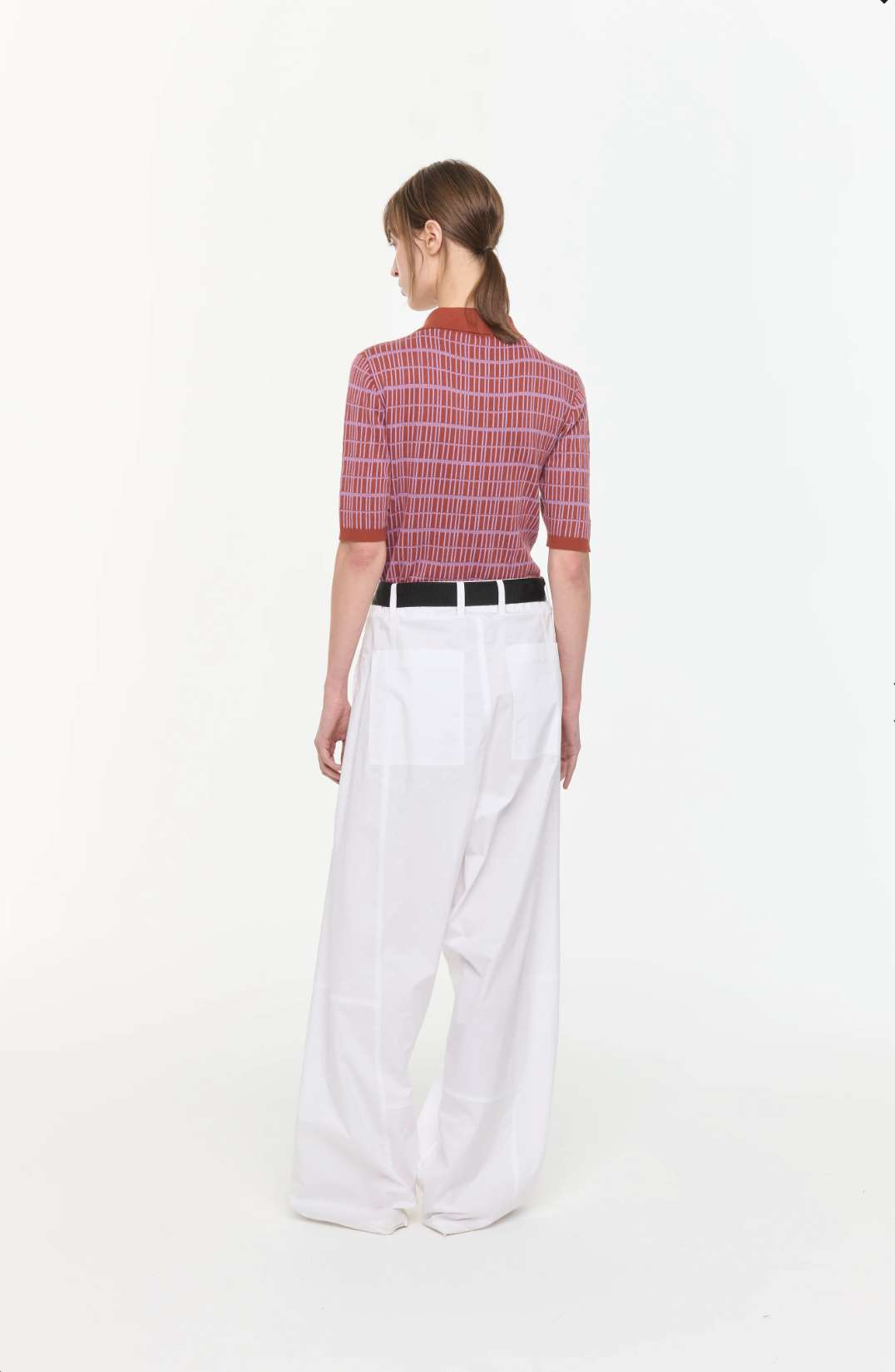 Plan C White Belted Trousers