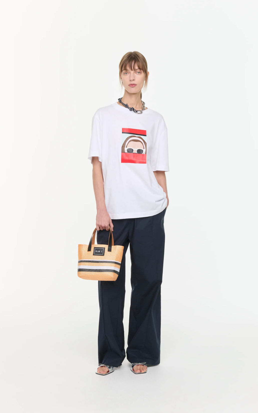 Plan C White Graphic T-Shirt