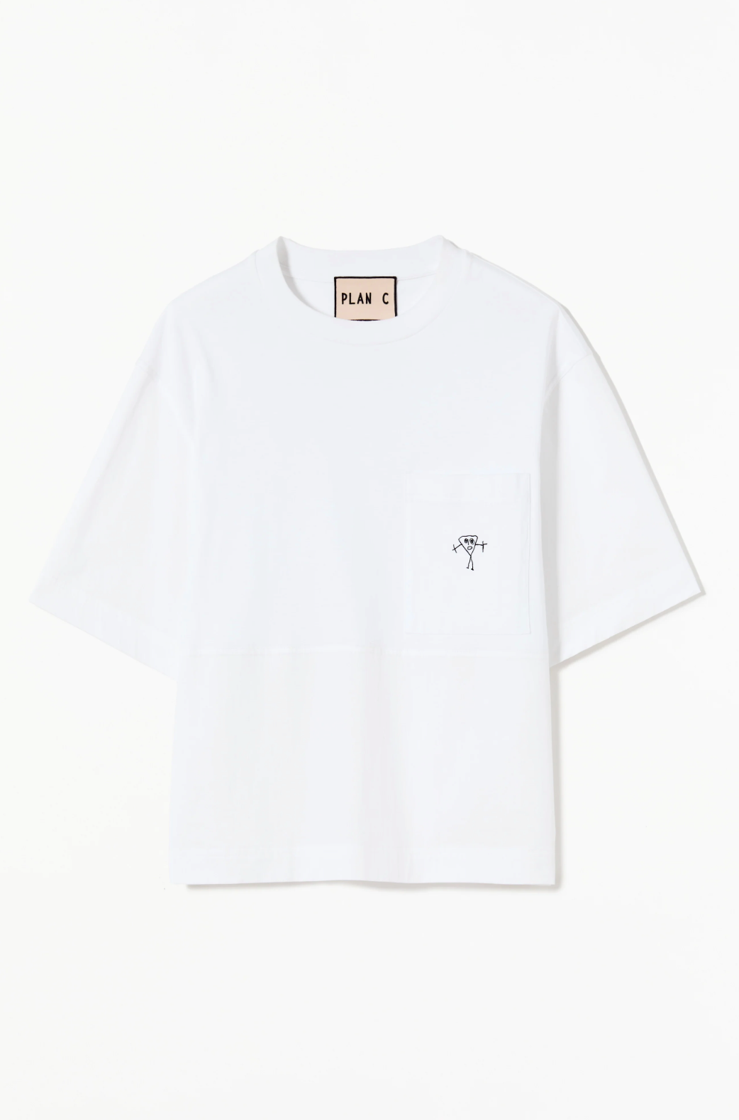 Plan C White T-Shirt with Pocket