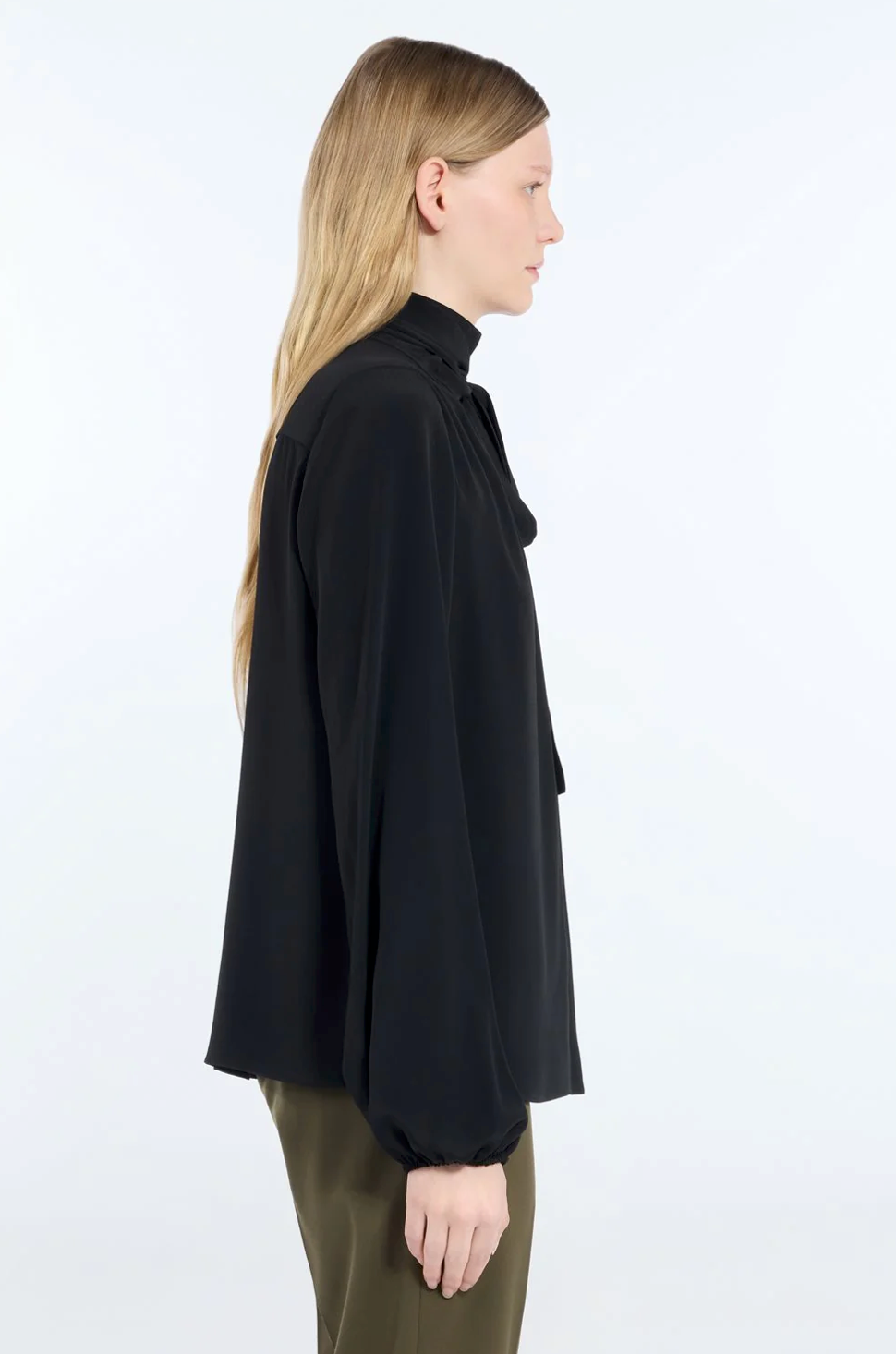 N21 Tie Neck Blouse Black