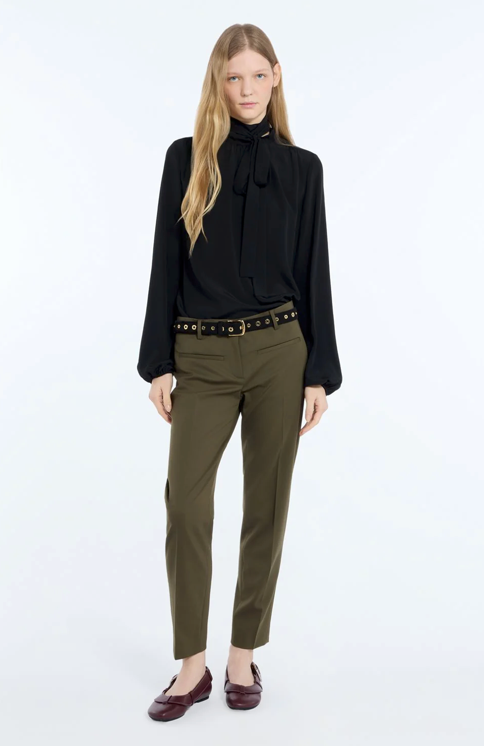 N21 Tie Neck Blouse Black