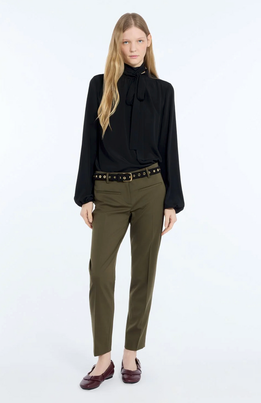 N21 Tie Neck Blouse Black