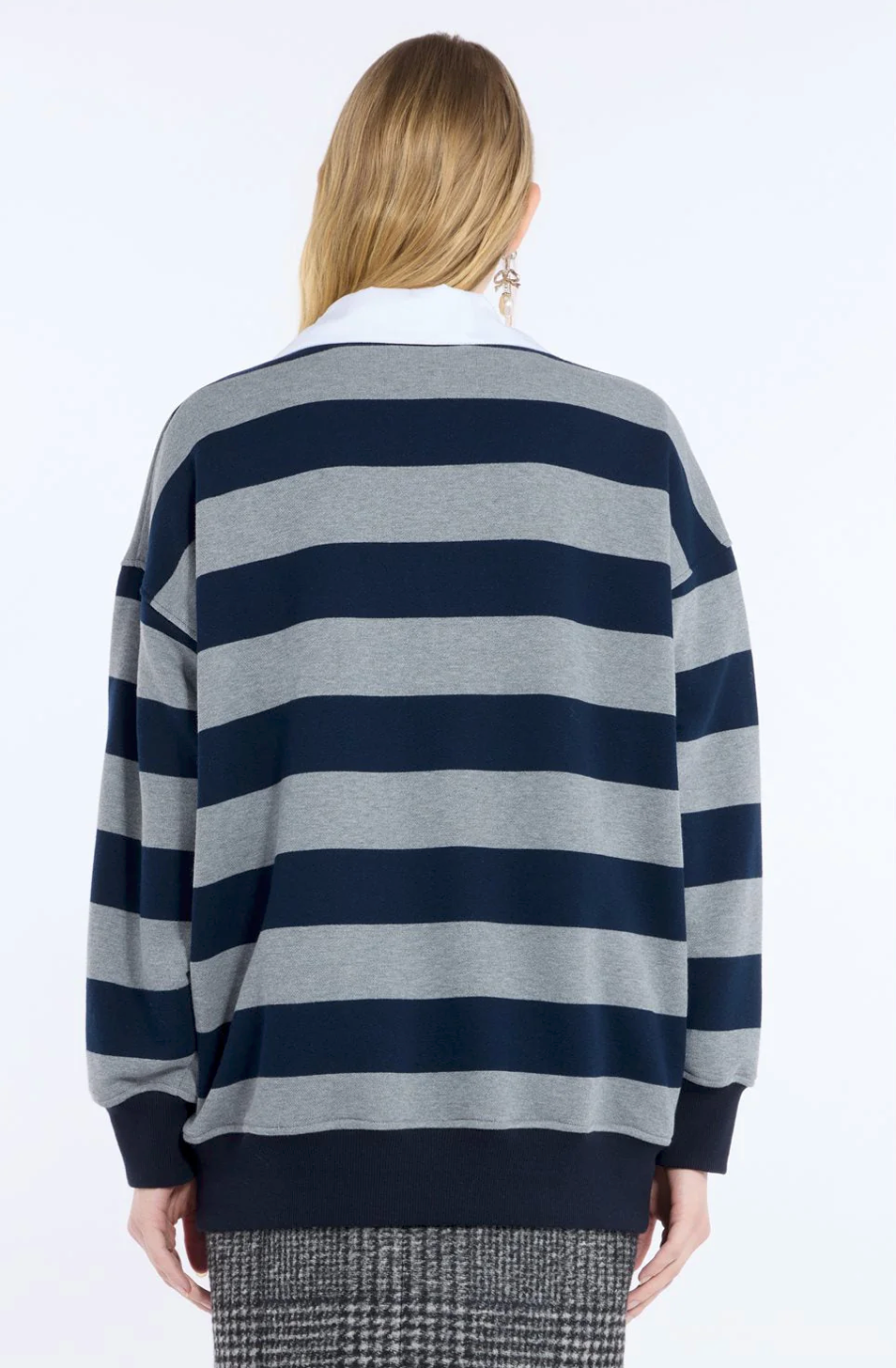 N21 Striped Cotton Polo Sweatshirt
