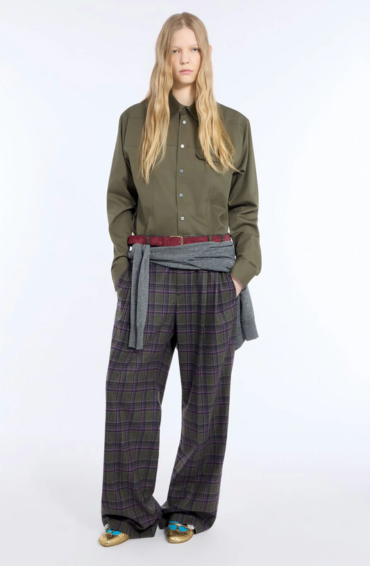 N21 Check Wide Leg Trousers
