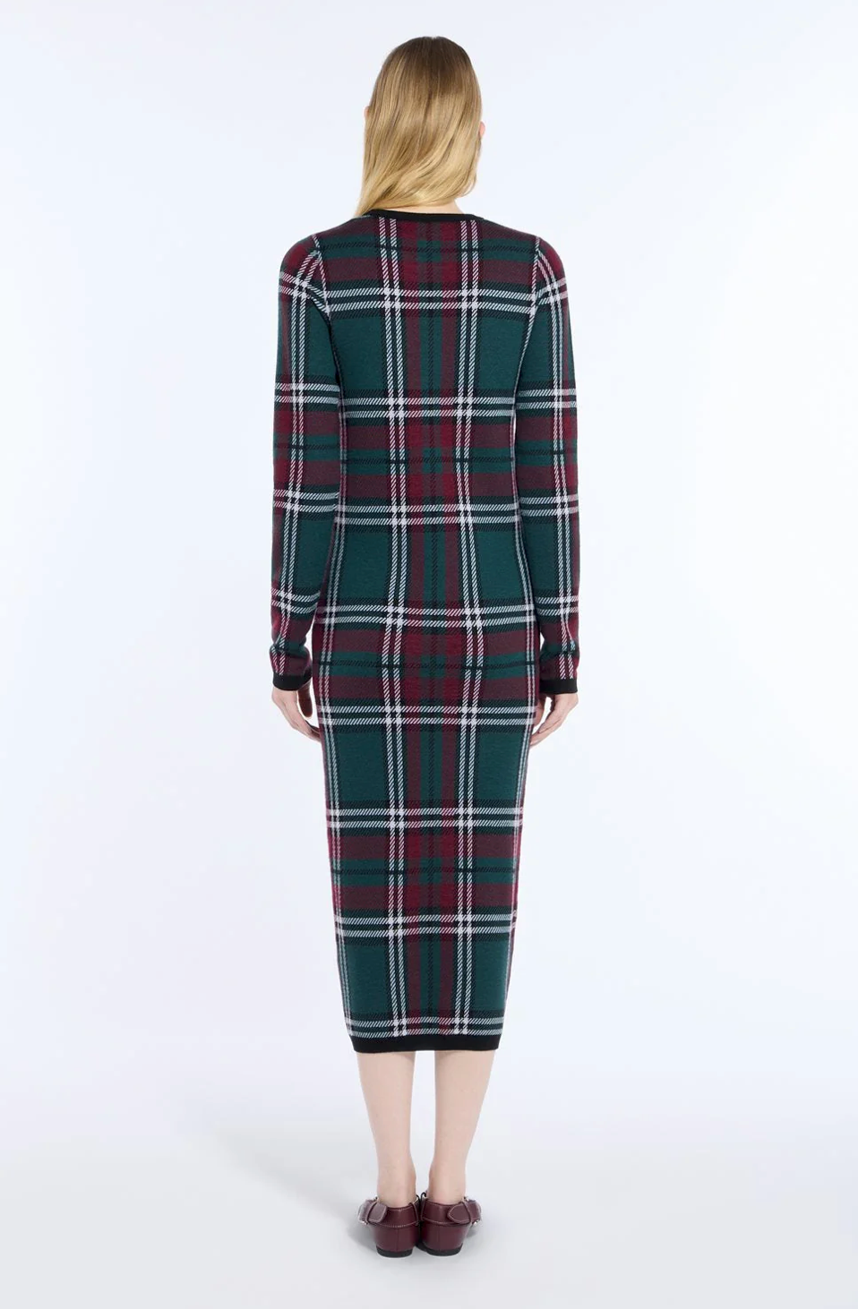 N21 Tartan Knit Midi Dress Multicolor