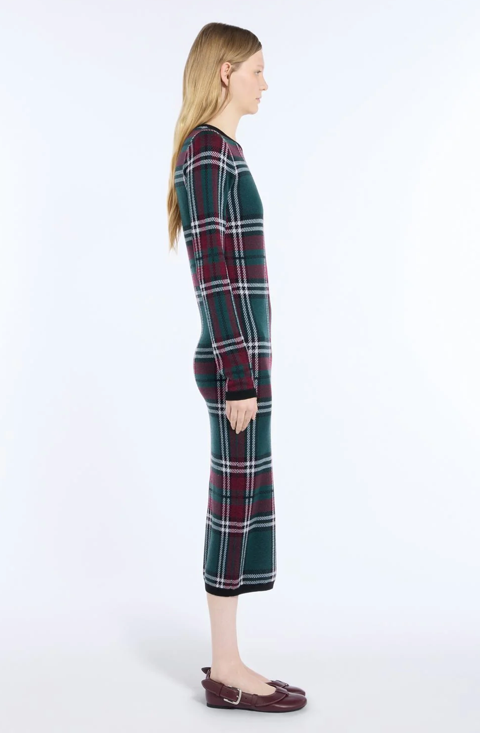 N21 Tartan Knit Midi Dress Multicolor