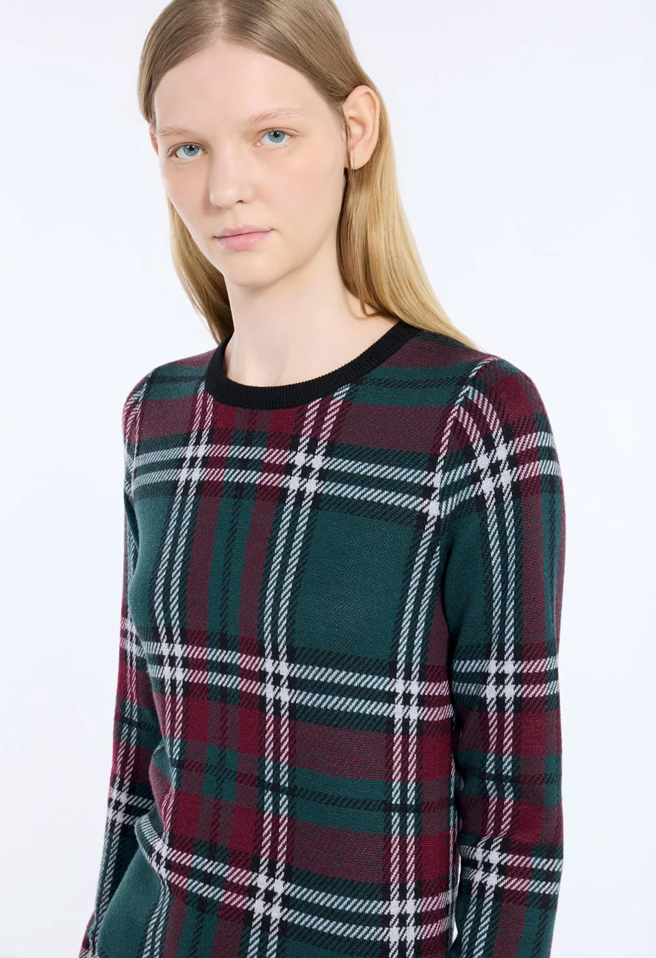 N21 Tartan Knit Midi Dress Multicolor