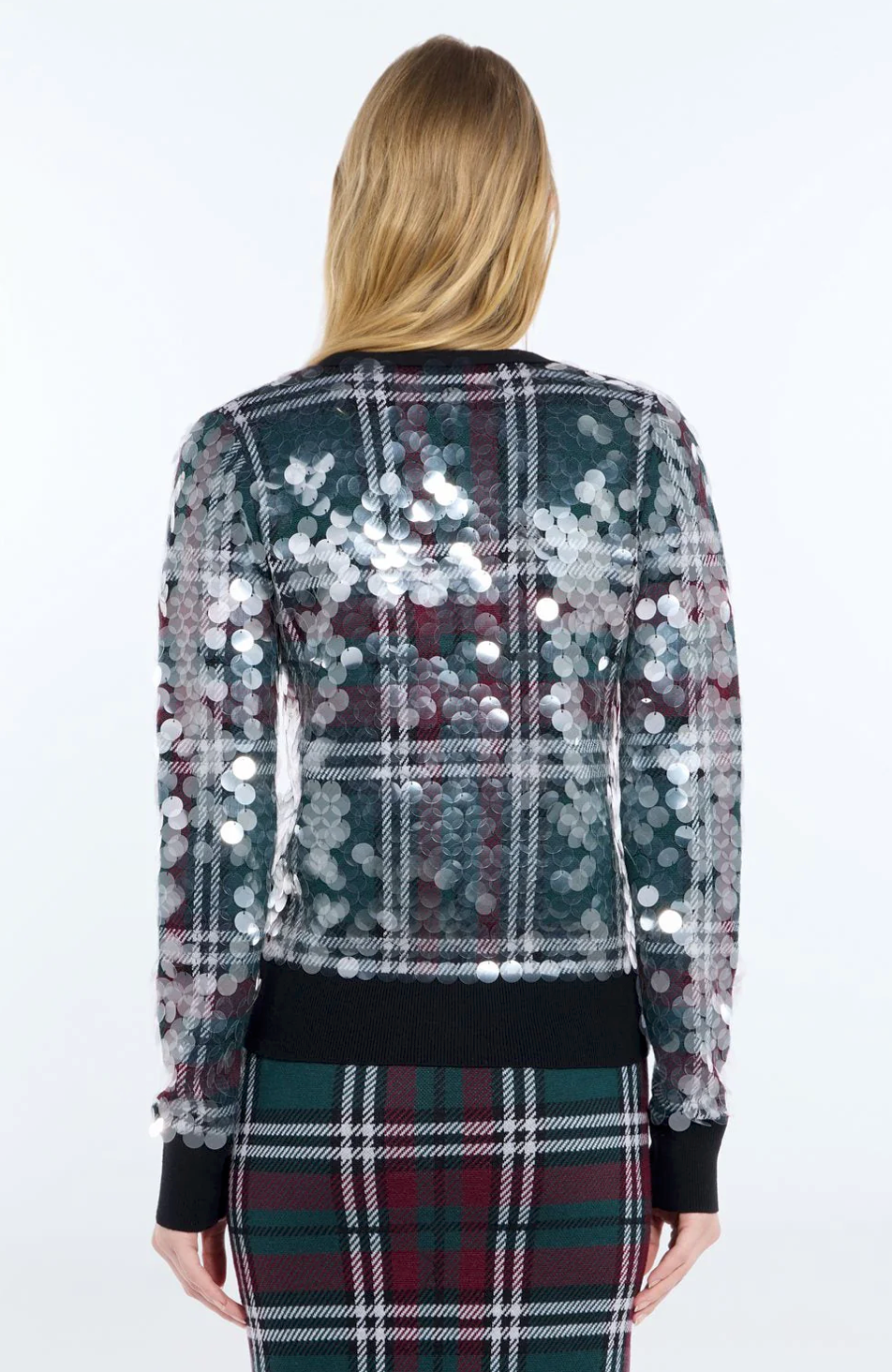 N21 Sequined Check Cardigan