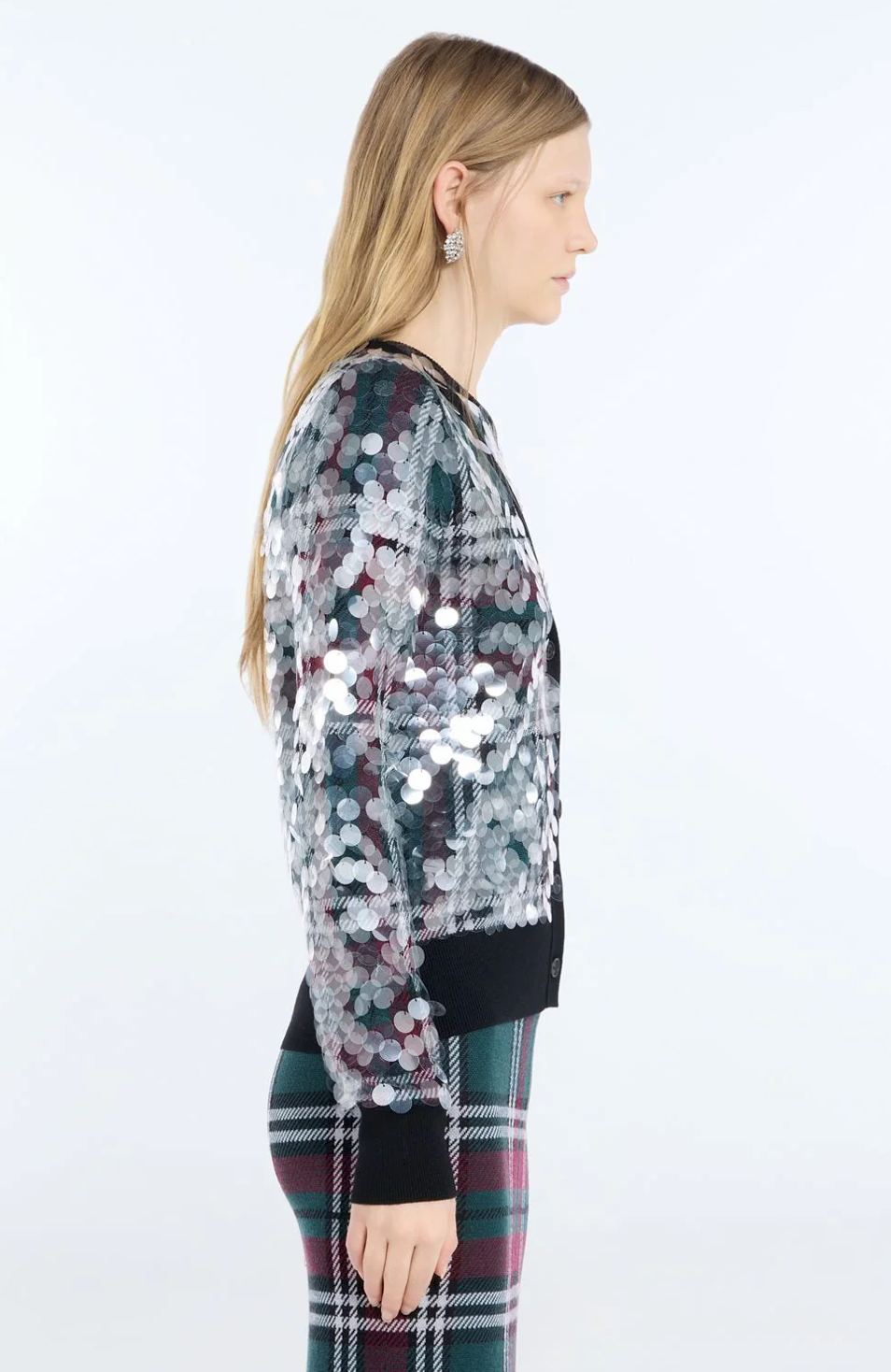 N21 Sequined Check Cardigan