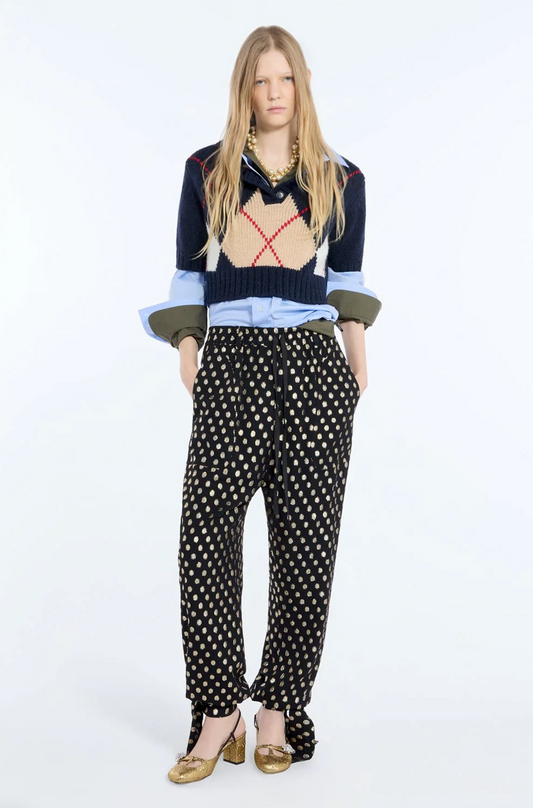 N21 Argyle Crop Knit Sweater