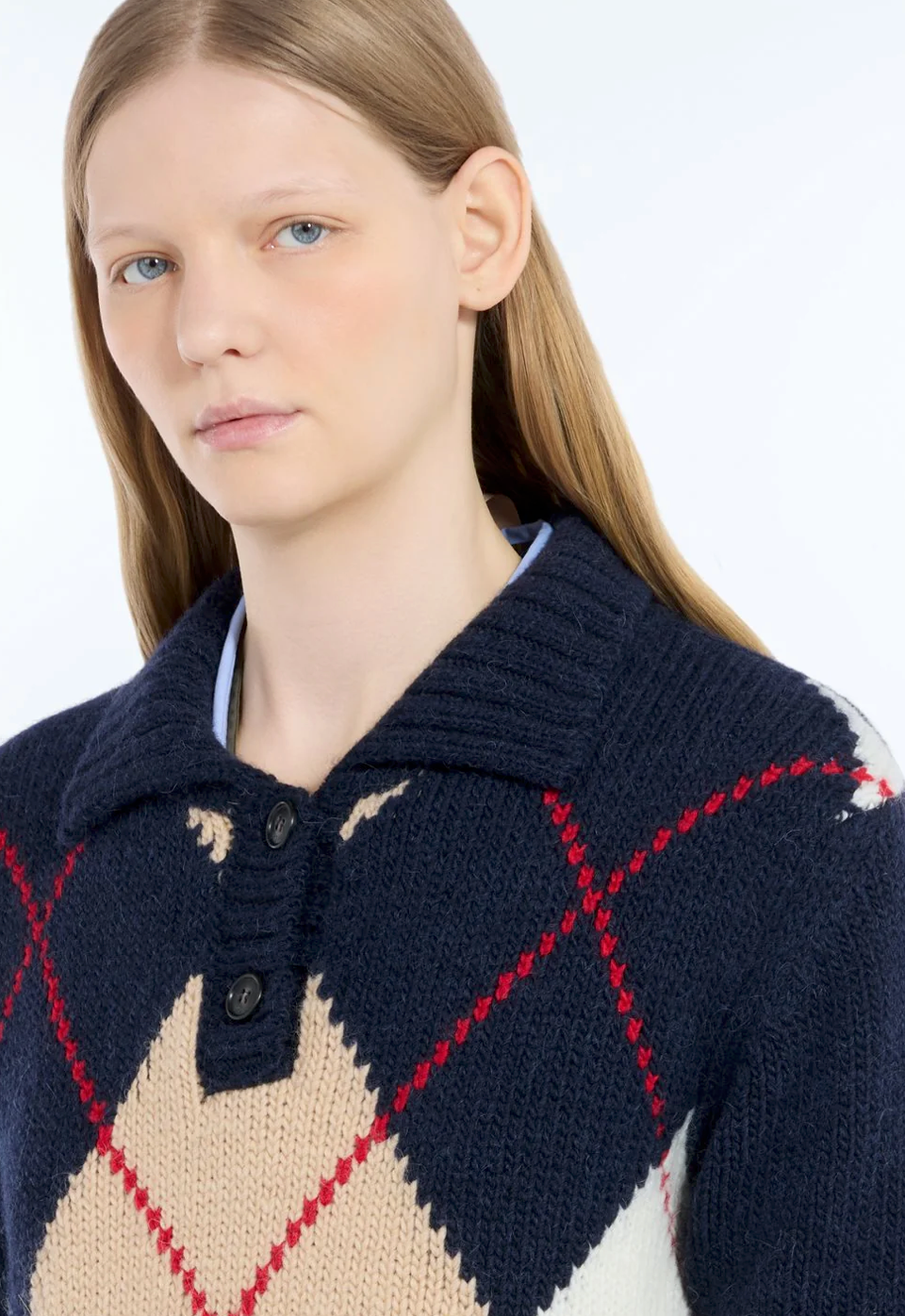 N21 Argyle Crop Knit Sweater