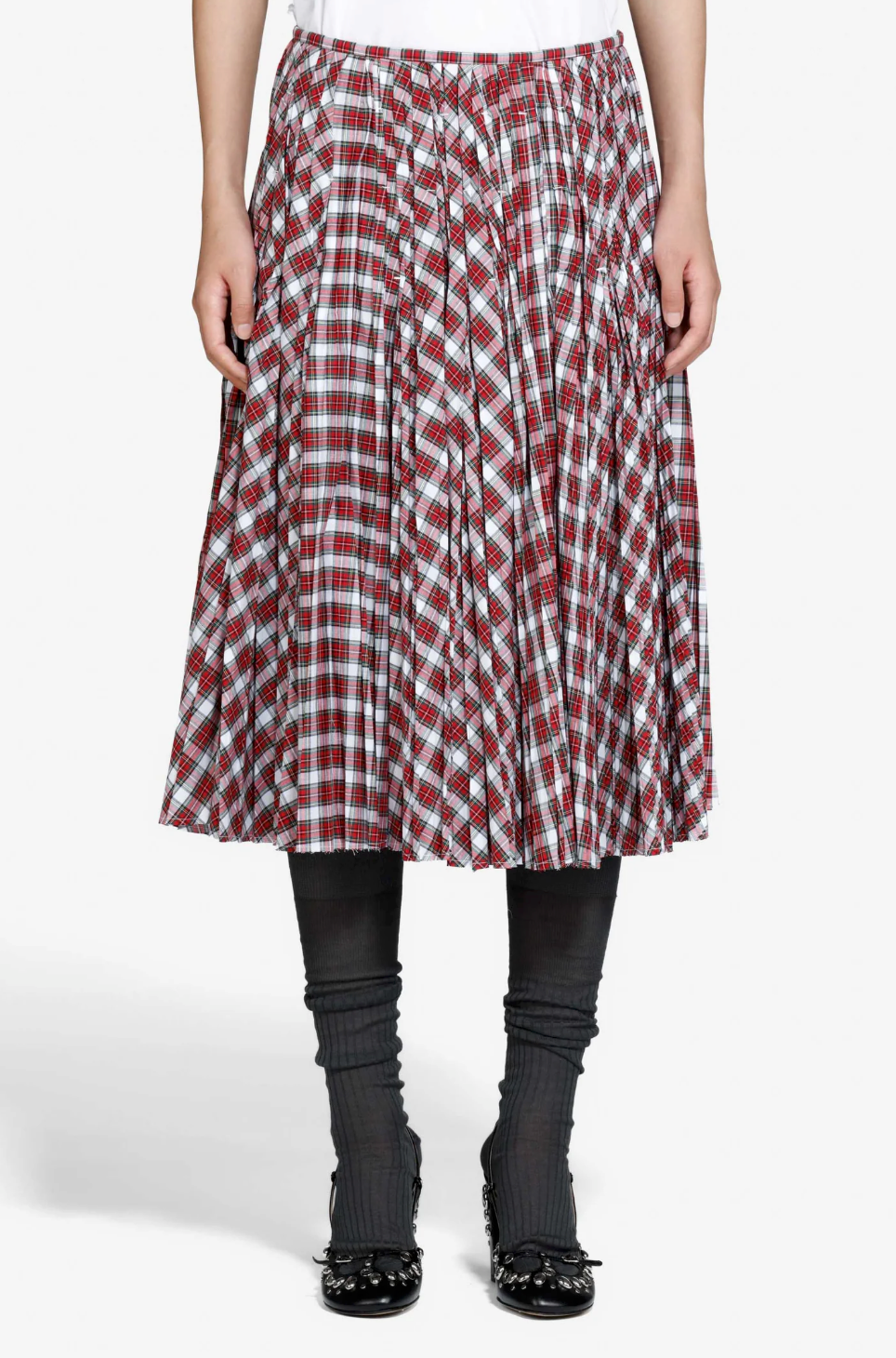 N°21 Red Checked Midi Skirt