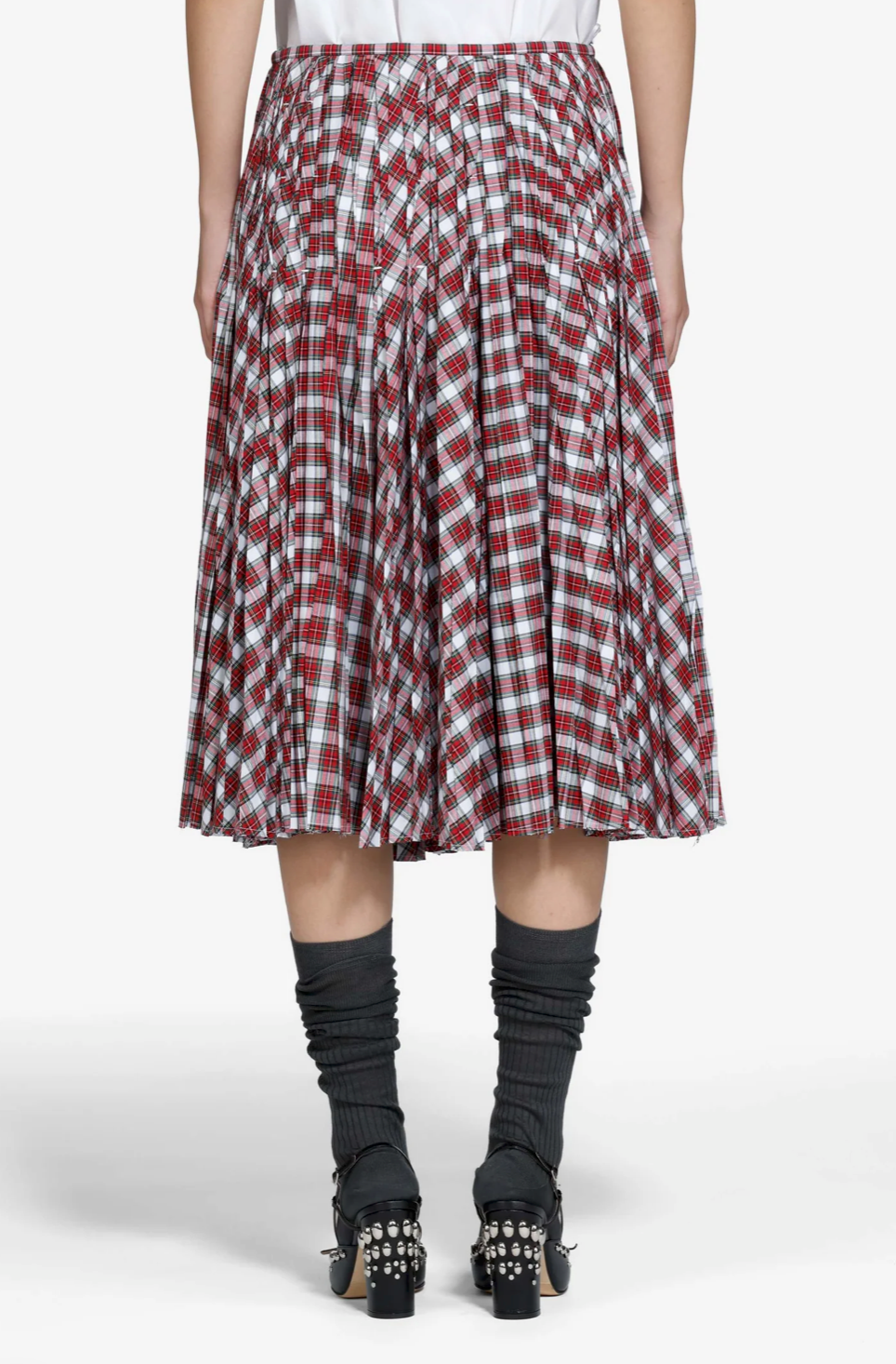 N°21 Red Checked Midi Skirt