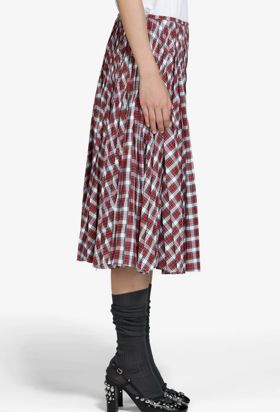 N°21 Red Checked Midi Skirt