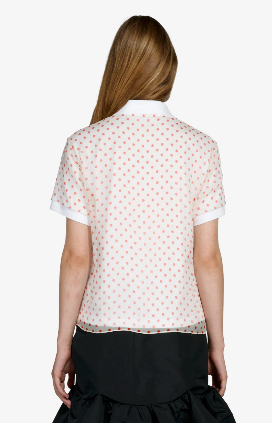 N°21 White Polo with Red Polka Dots