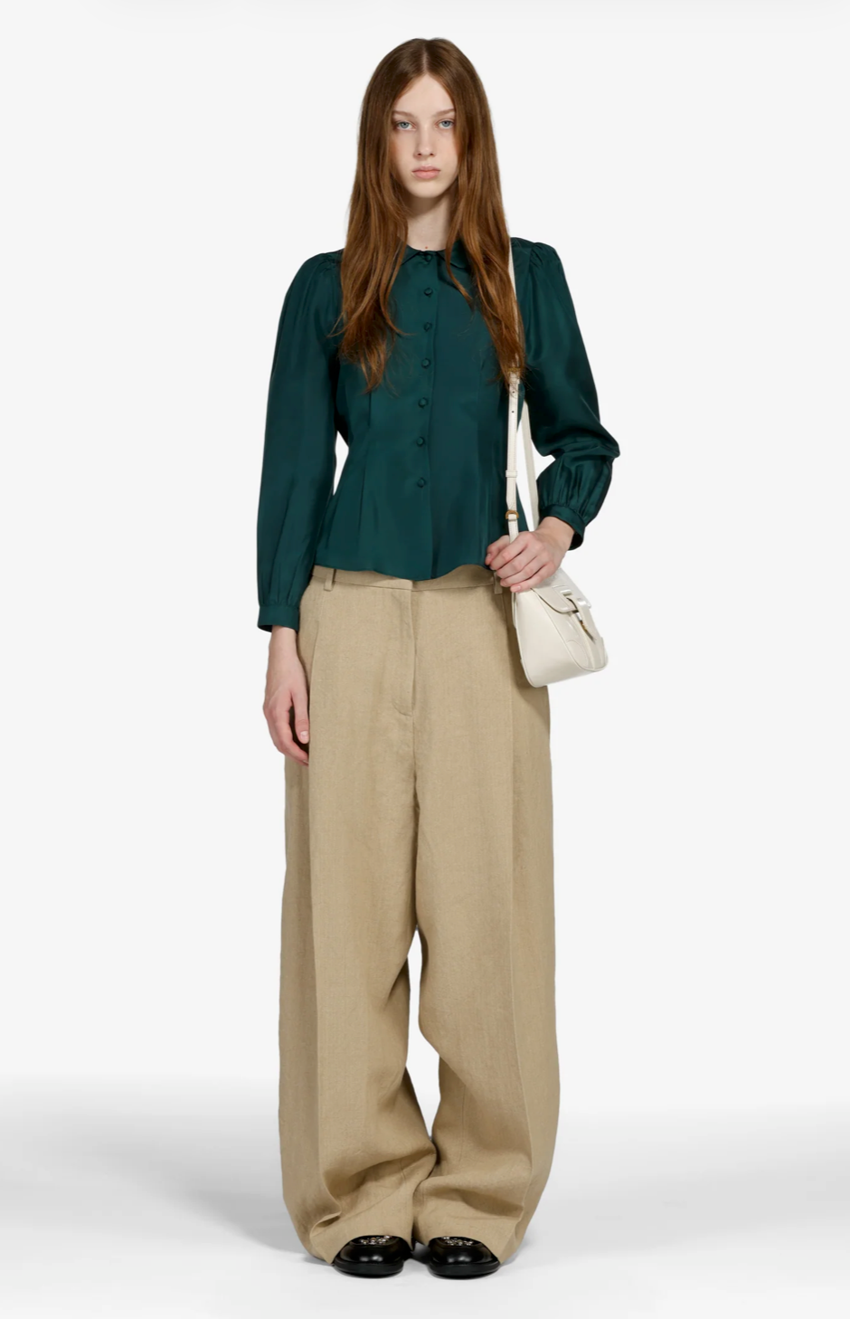 N°21 Beige Wide Leg Trousers