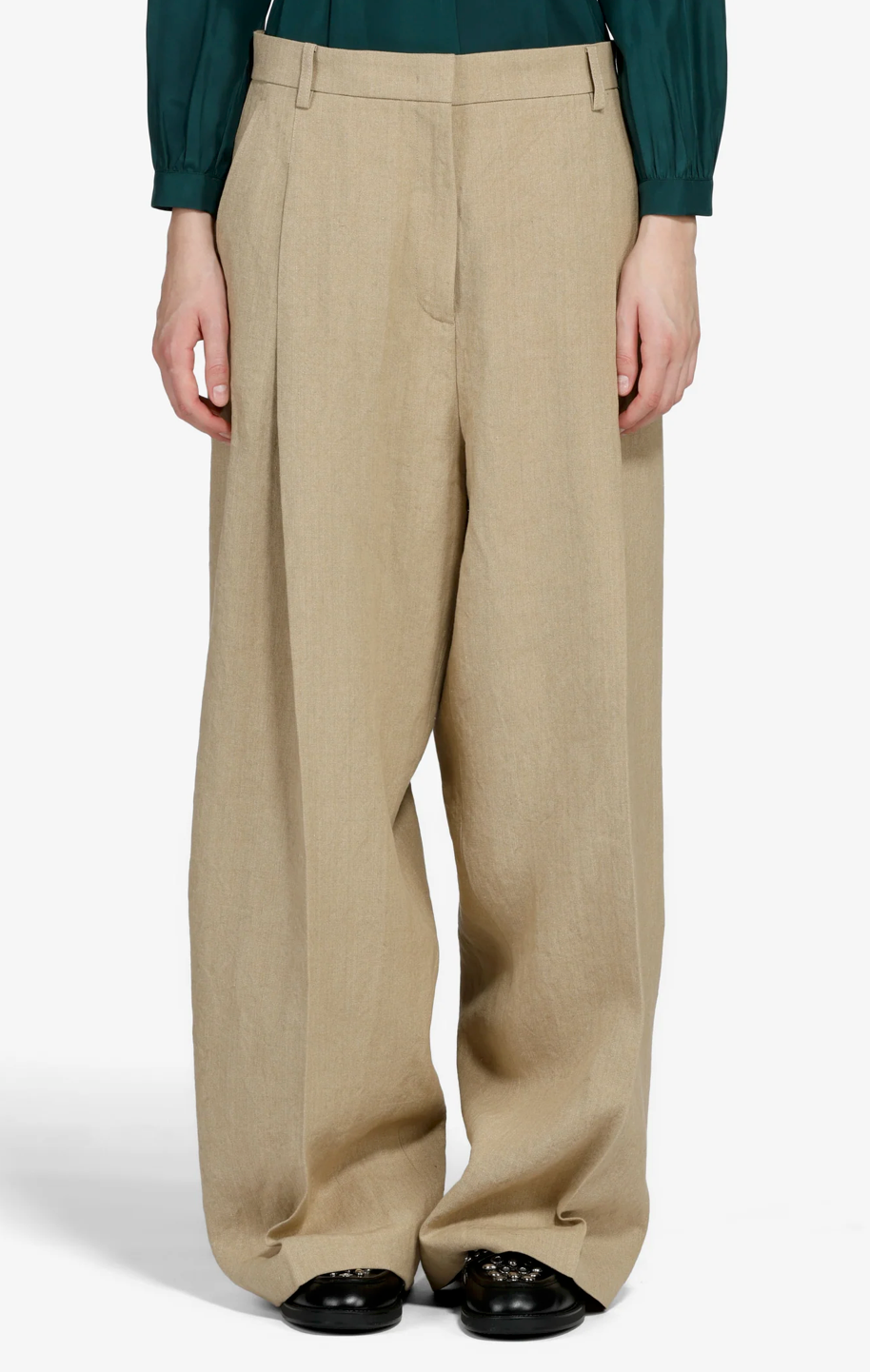 N°21 Beige Wide Leg Trousers