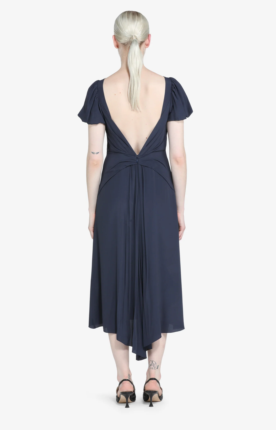 N°21 Backless Navy Midi Dress
