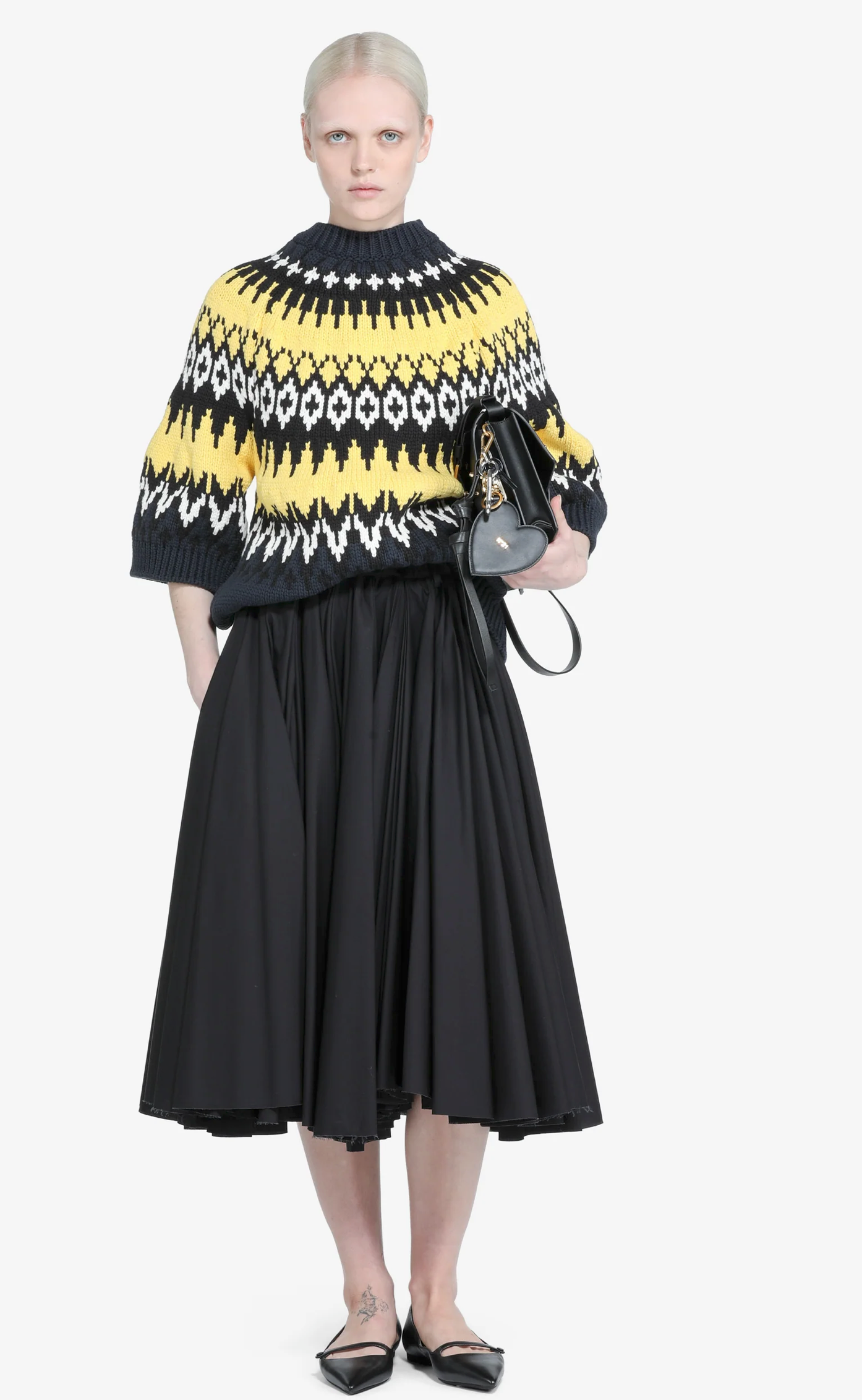 N°21 Wide Black Midi Skirt
