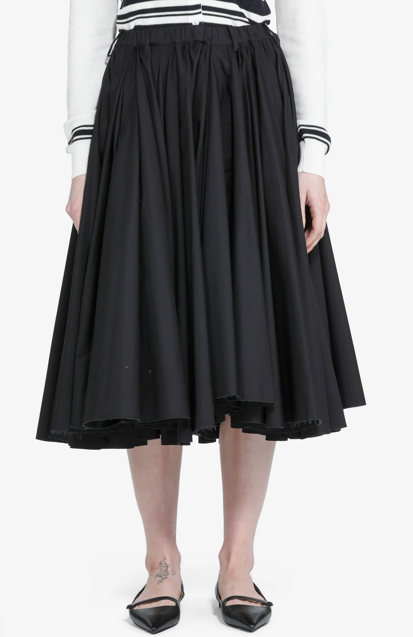 N°21 Wide Black Midi Skirt