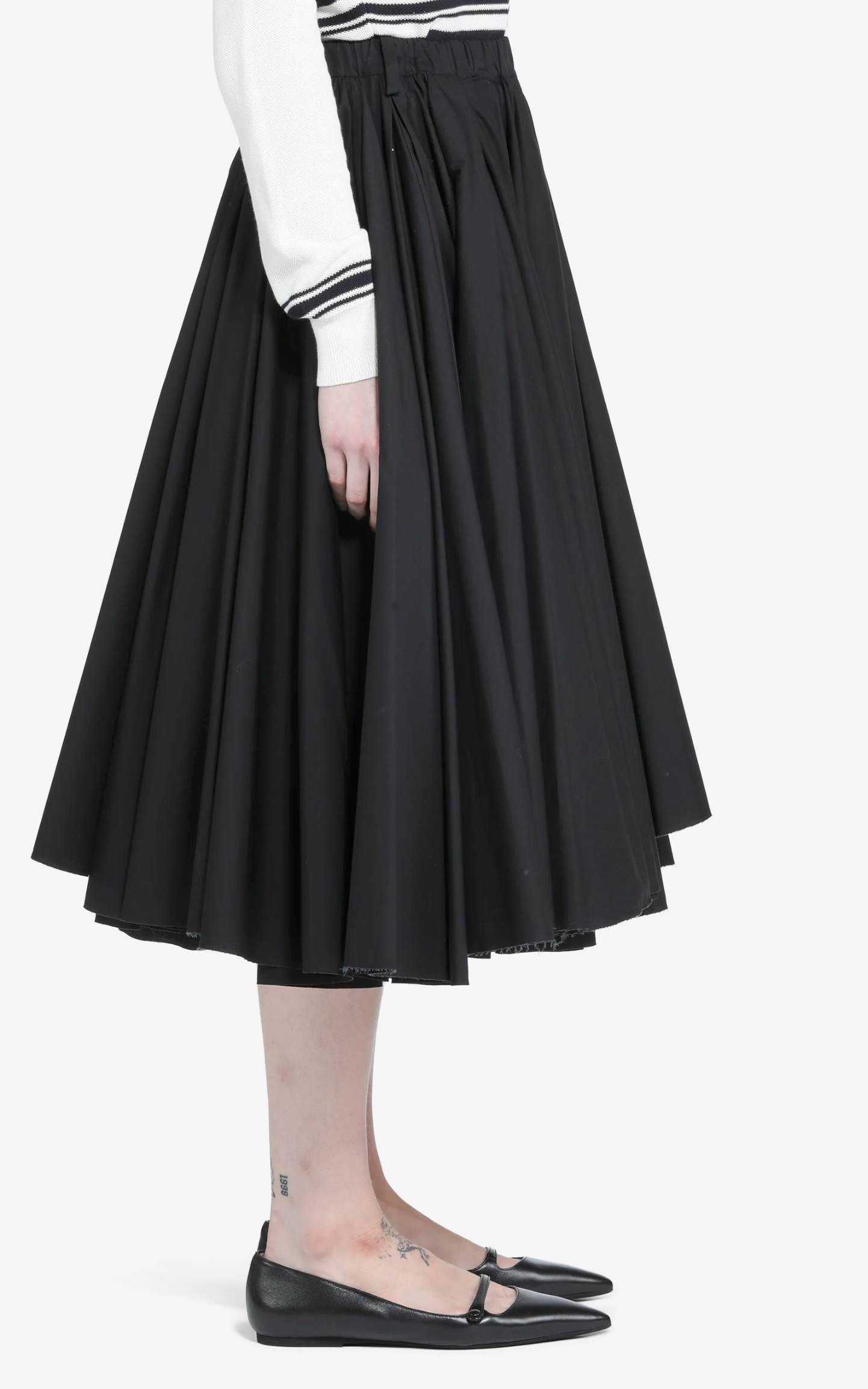N°21 Wide Black Midi Skirt
