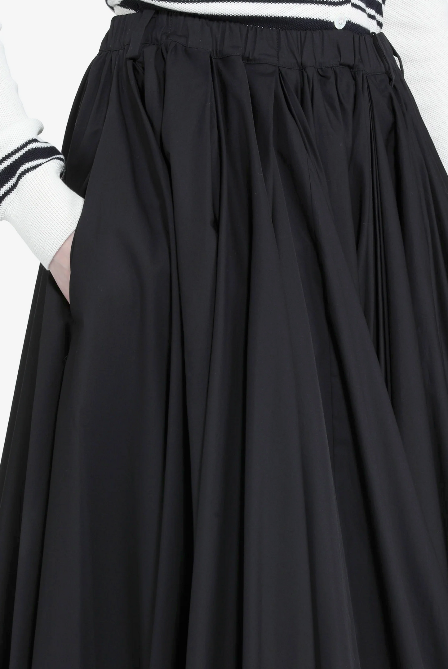 N°21 Wide Black Midi Skirt
