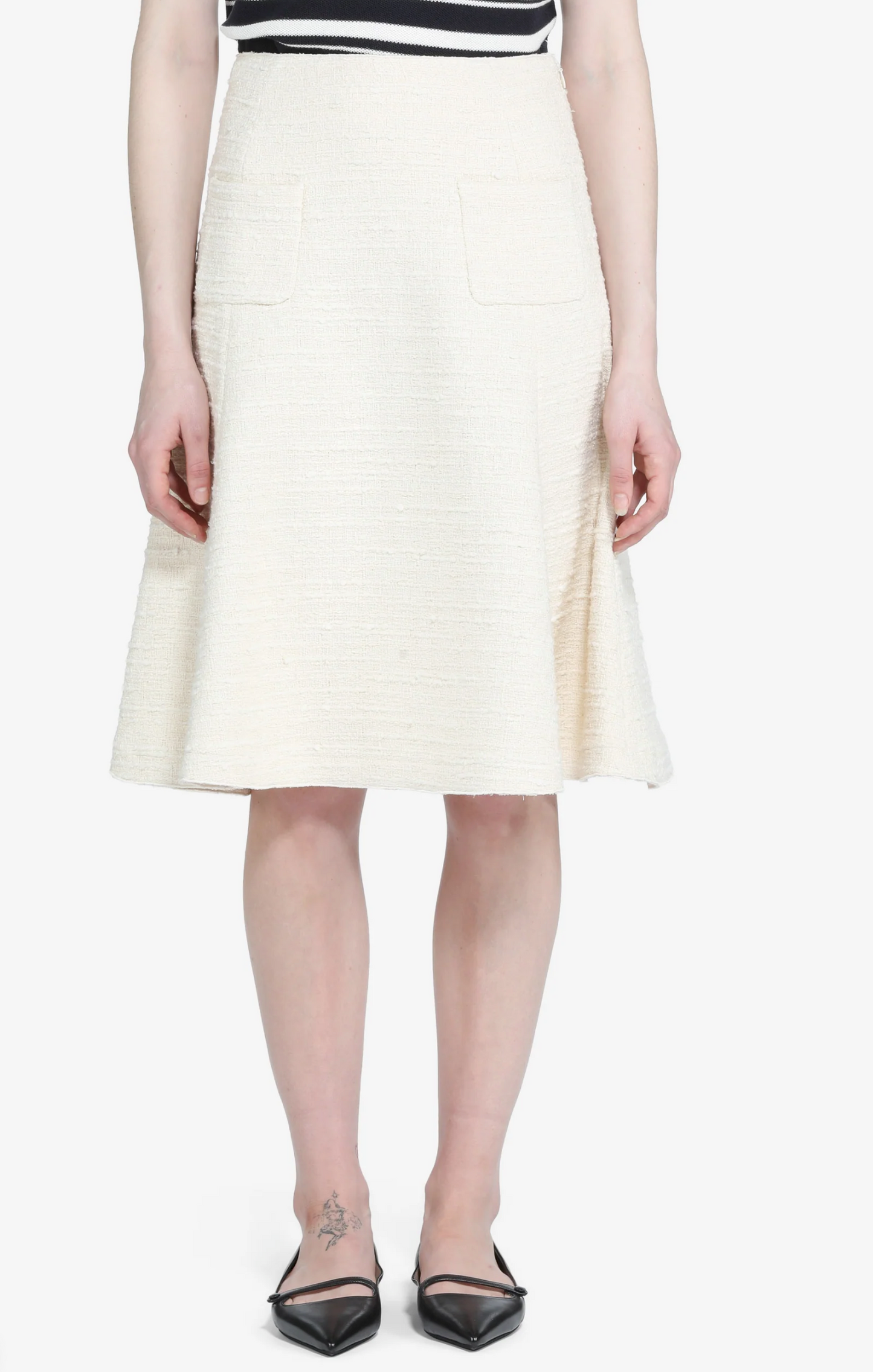 N°21 Cream Bouclé Skirt