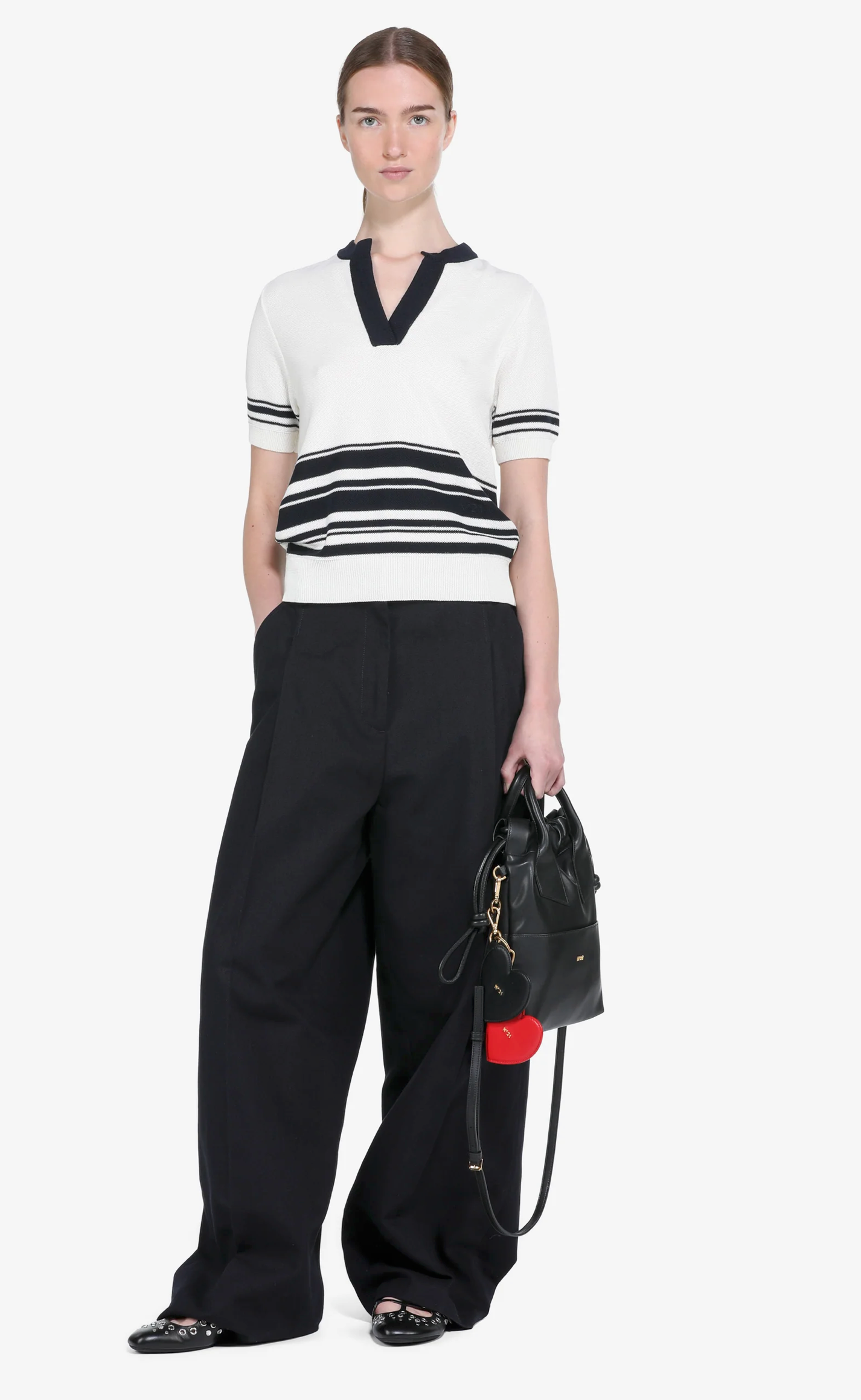 N°21 Cream Navy Top