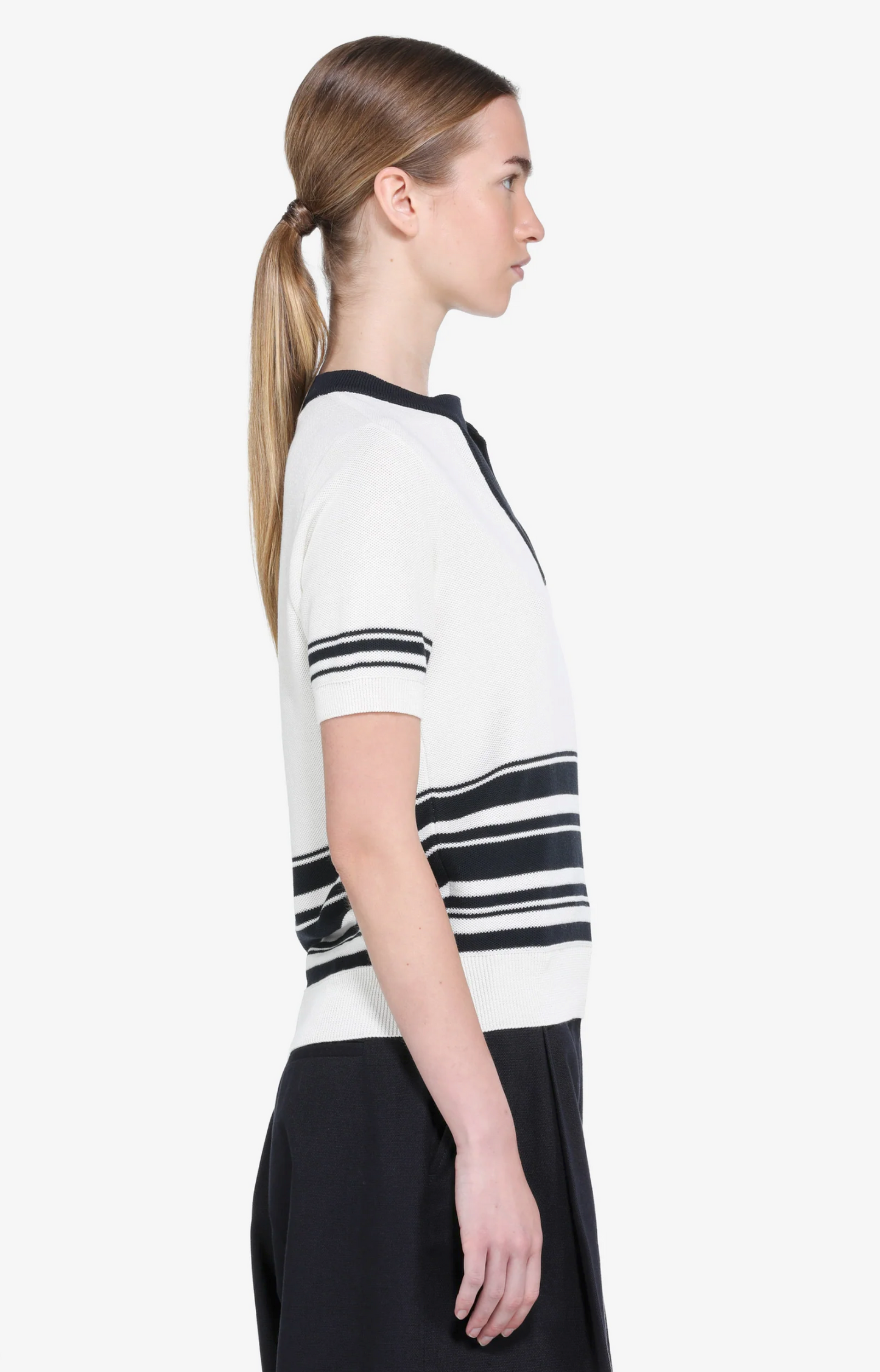 N°21 Cream Navy Top