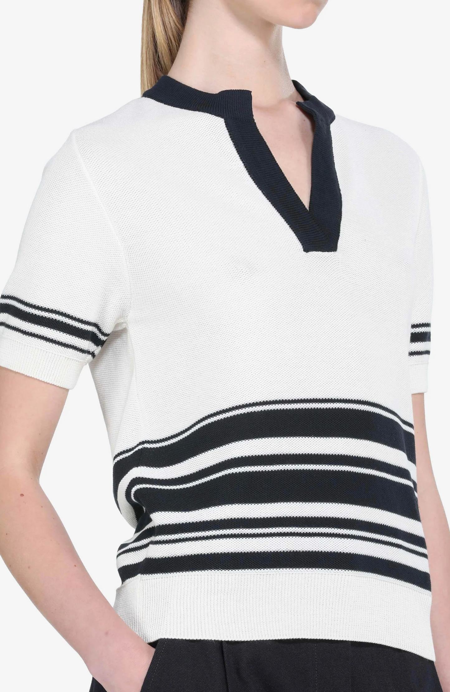 N°21 Cream Navy Top