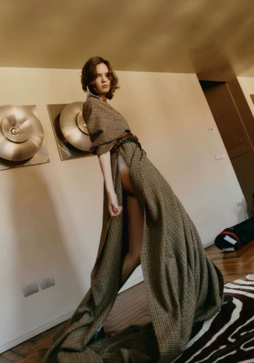 Maison Jejia Check Poncho