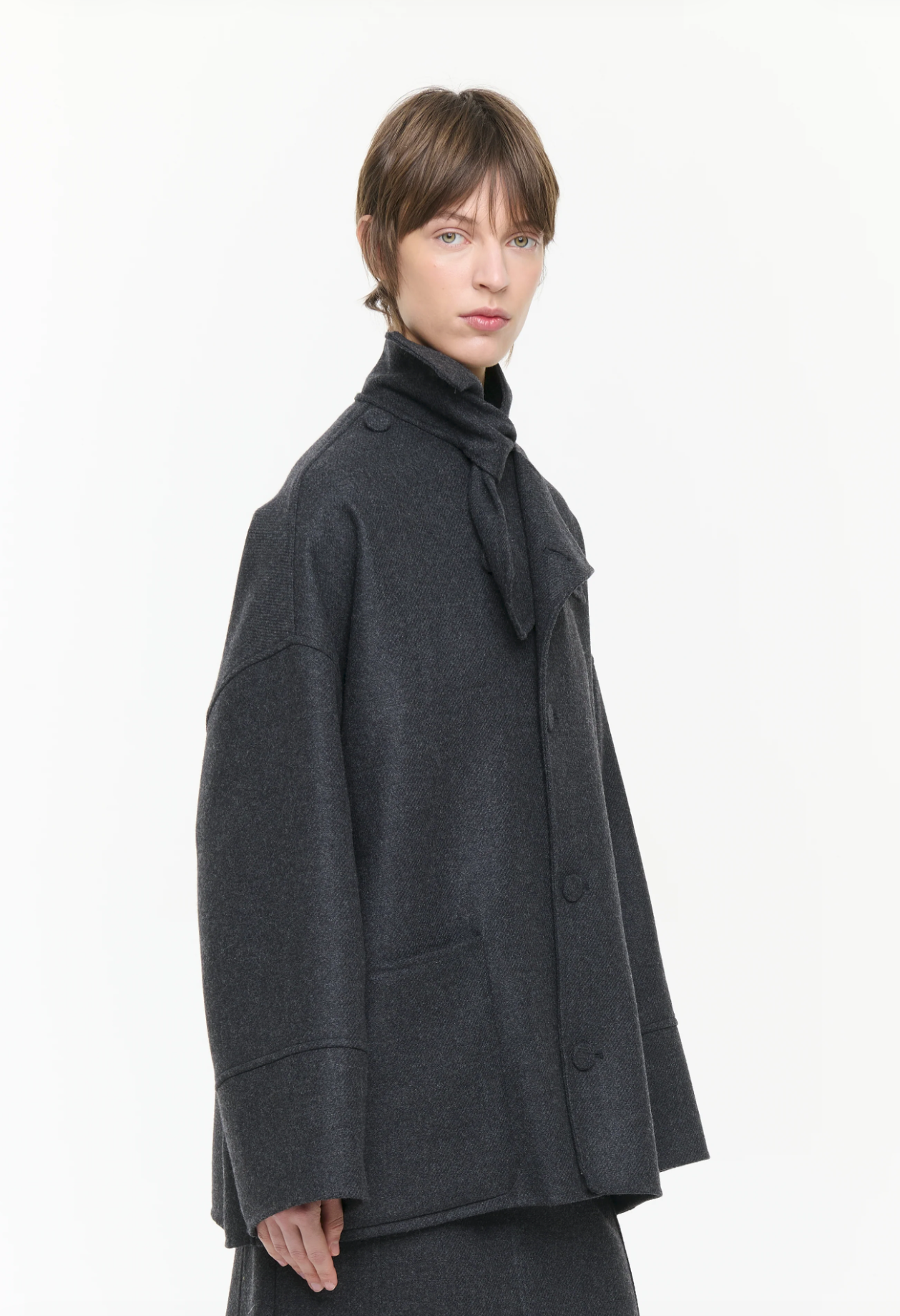 Plan C Wool Jacket Charcoal