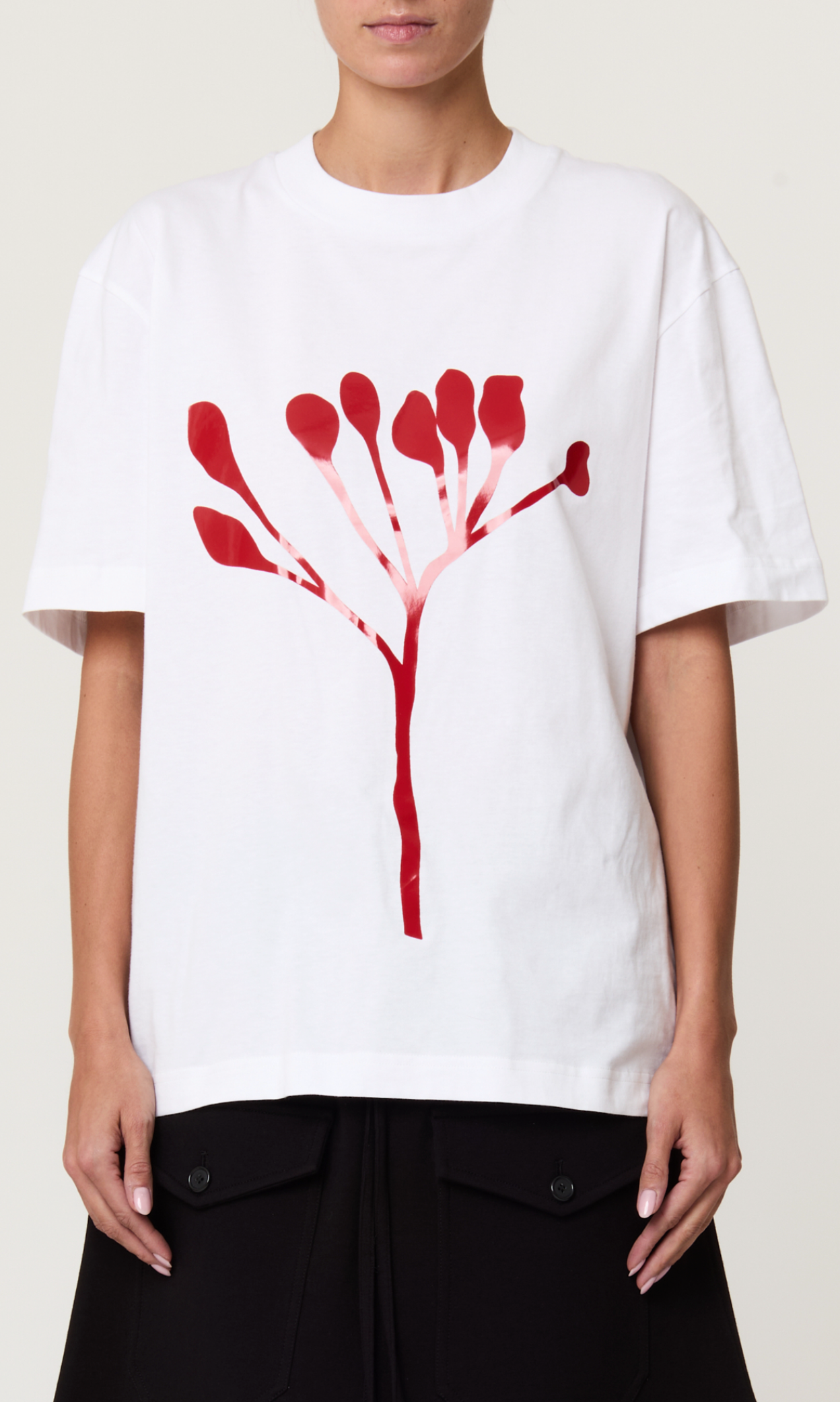 PLAN C White Floral T-Shirt