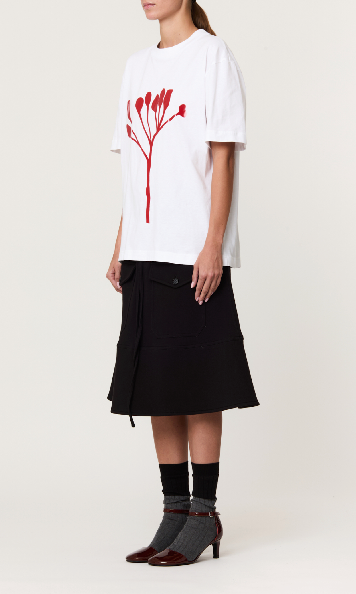PLAN C White Floral T-Shirt