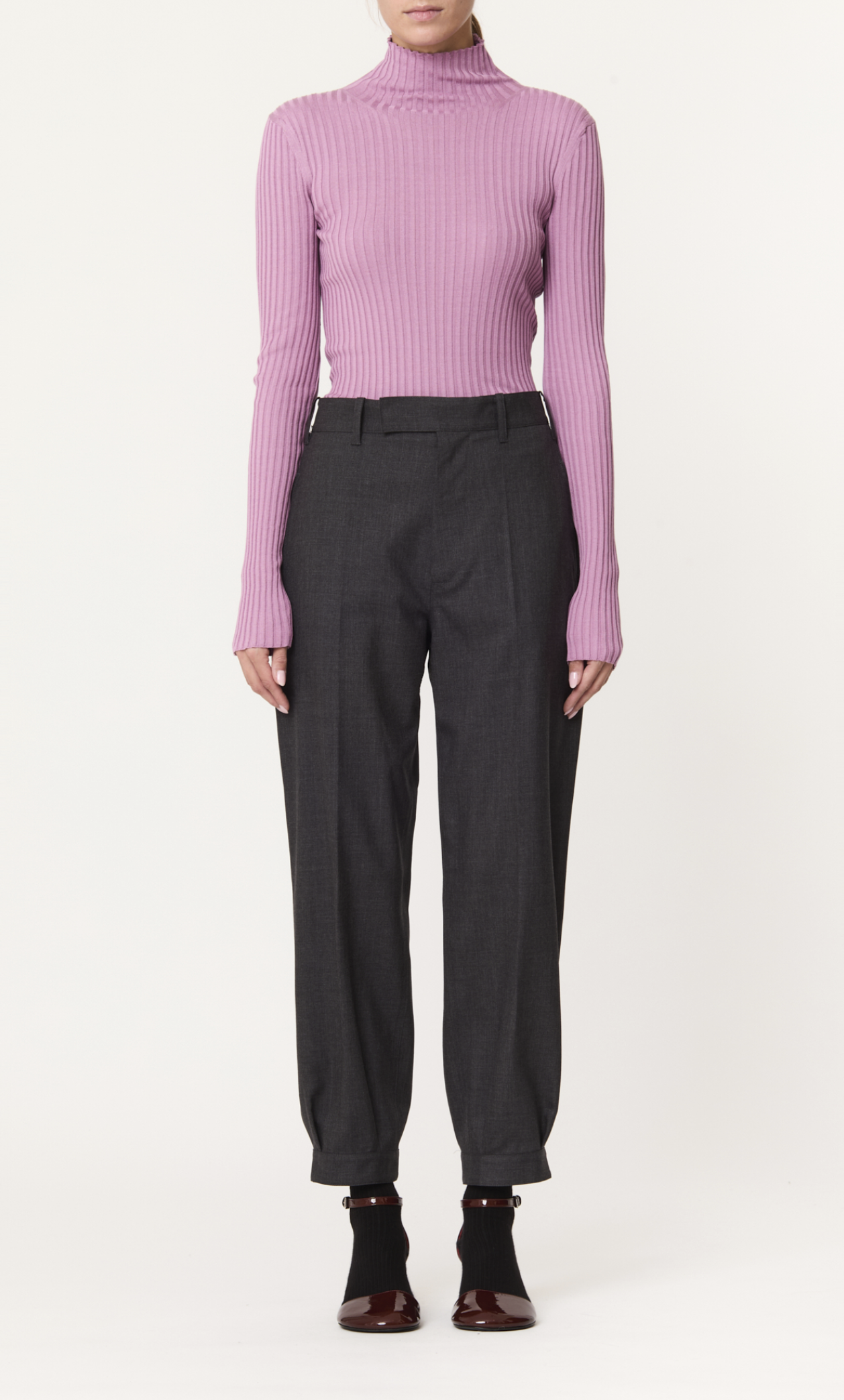 PLAN C Grey Cuffed Trousers