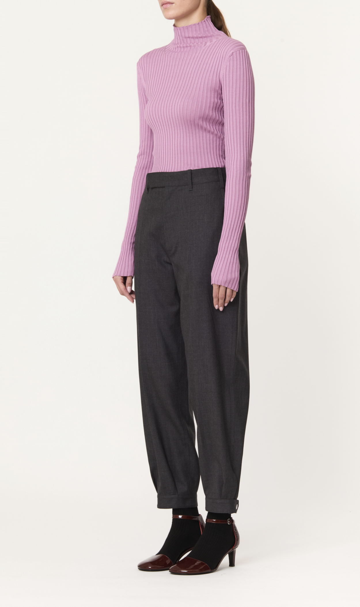 PLAN C Grey Cuffed Trousers