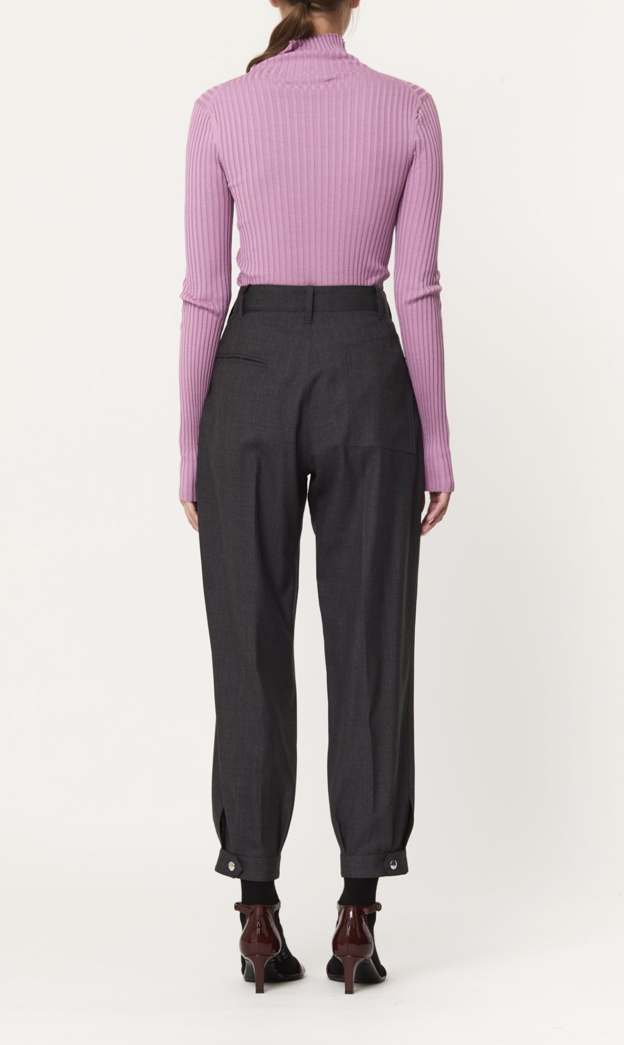 PLAN C Grey Cuffed Trousers
