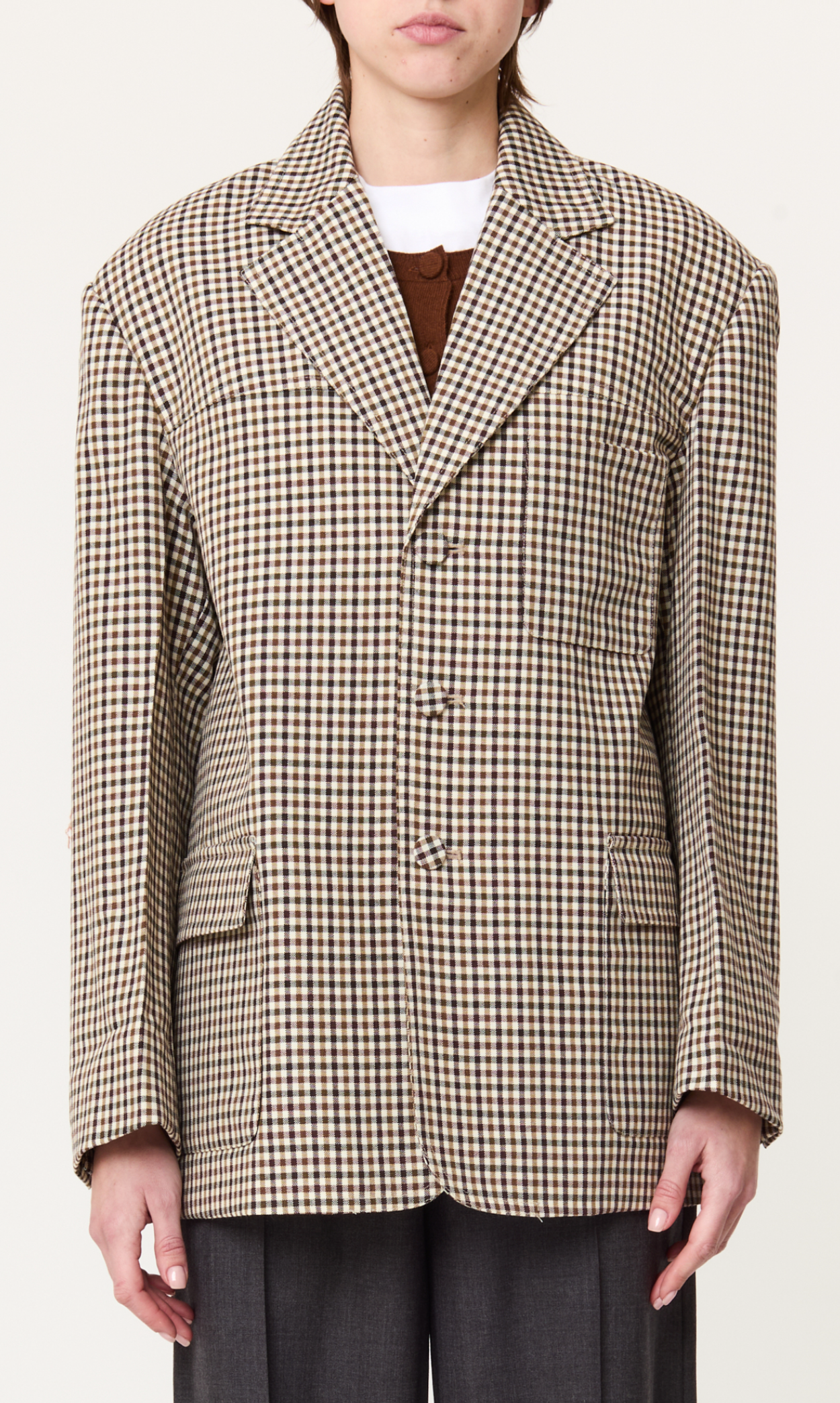 Plan C Check Wool Blazer