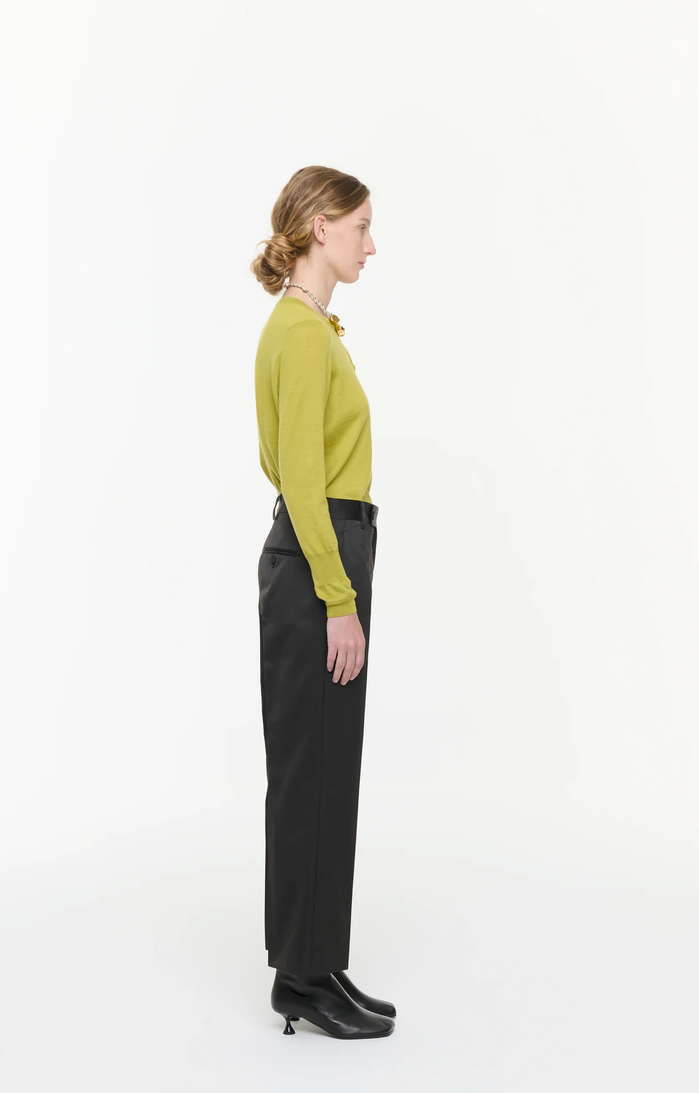 Plan C Cropped Trousers Black