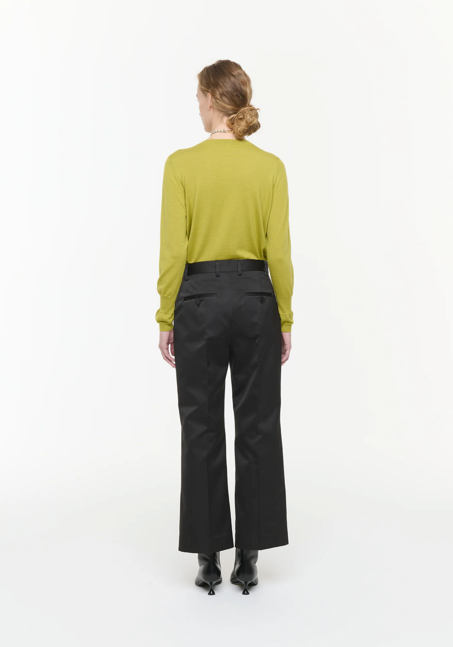 Plan C Cropped Trousers Black