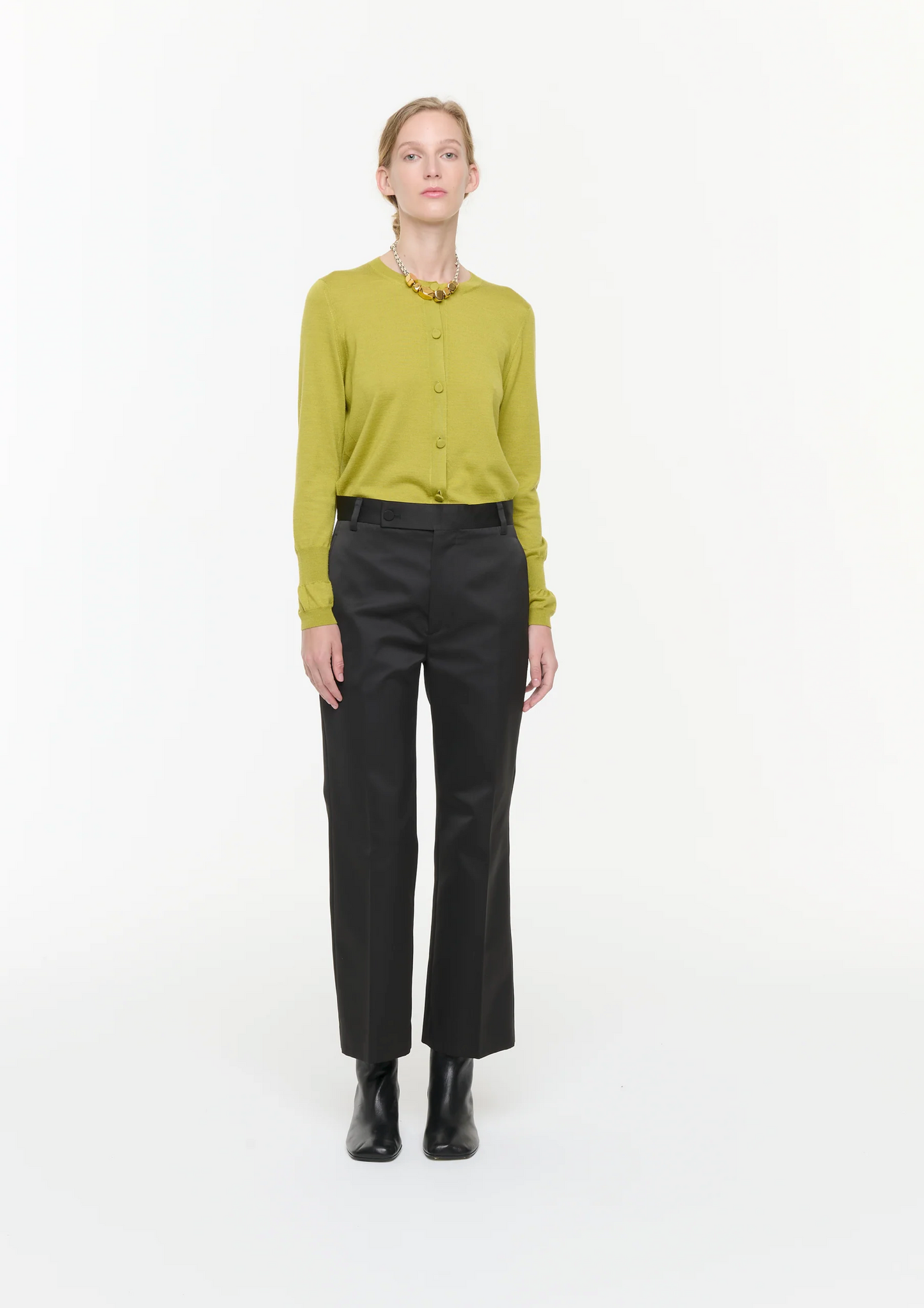 Plan C Cropped Trousers Black