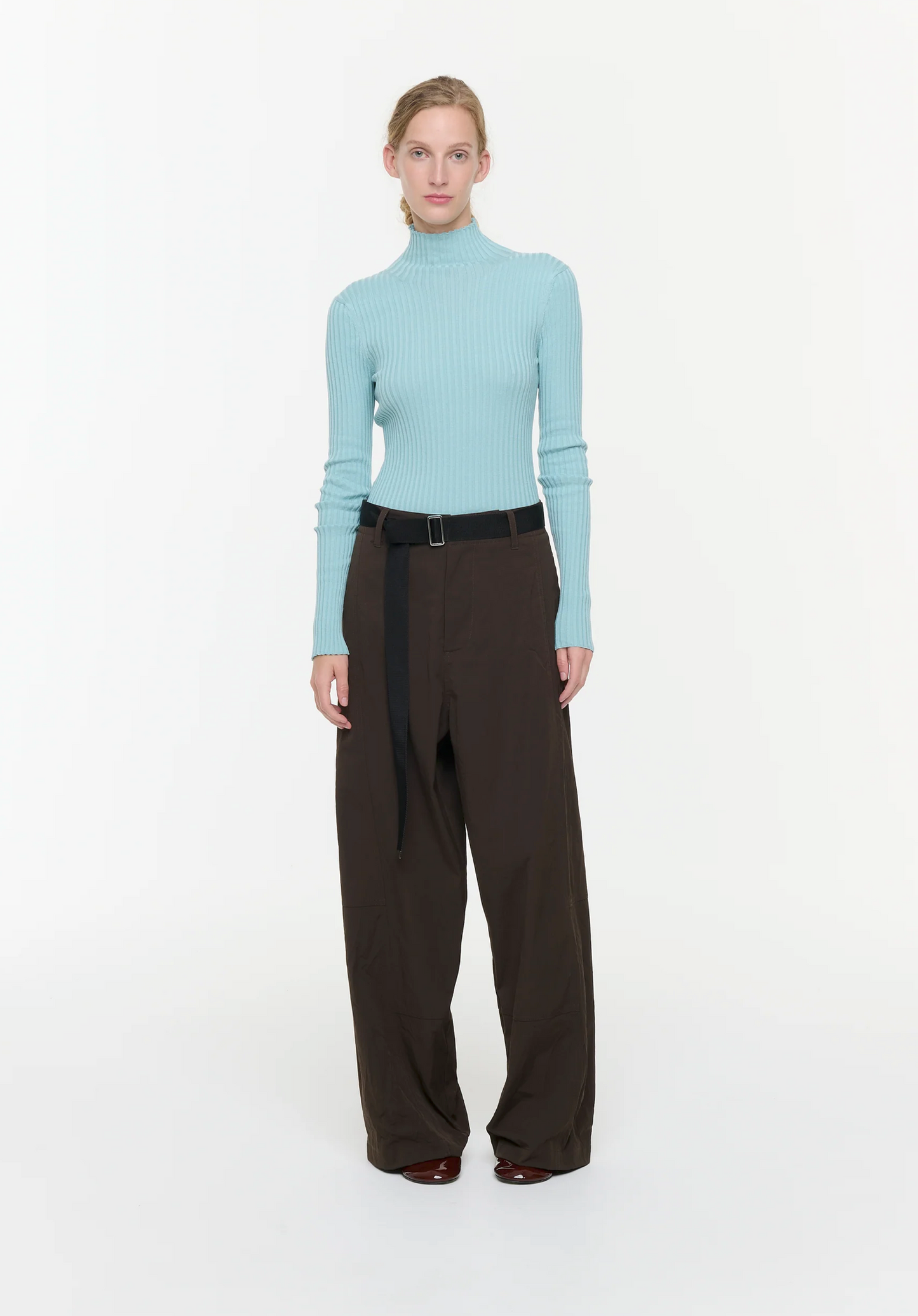 Plan C Wide Leg Trousers Brown