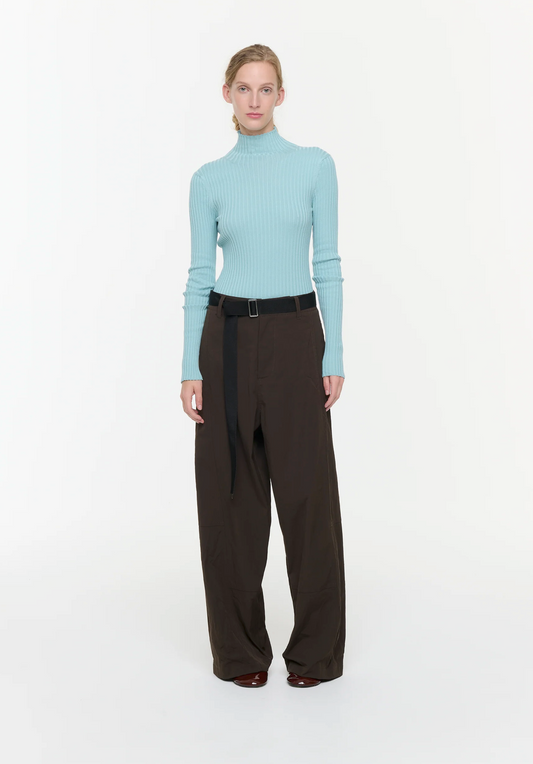 Plan C Wide Leg Trousers Brown